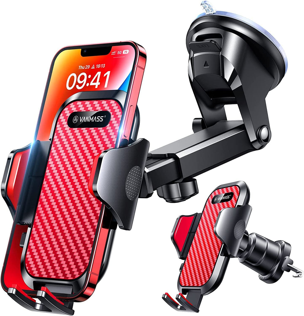VANMASS 2026【Militär-Klasse】Handyhalterung Auto Upgrade【Stärkste Saugnapf & Lüftungshaken】4 in 1 Handy Halterung Auto 360° Drehbar Handyhalter Auto Armaturenbrett Scheibe Wand für iPhone Samsung usw