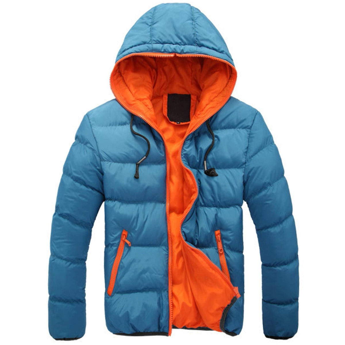 Generisch Winterjacke Herren Steppjacke mit Kapuze Warme Stepp Outdoor Winter Puffer Jacke Herrenjacken Übergangsjacke mit Reißverschluss Winter Warm Daunenjacke Leichte Jacken Thermo Langarm Parka