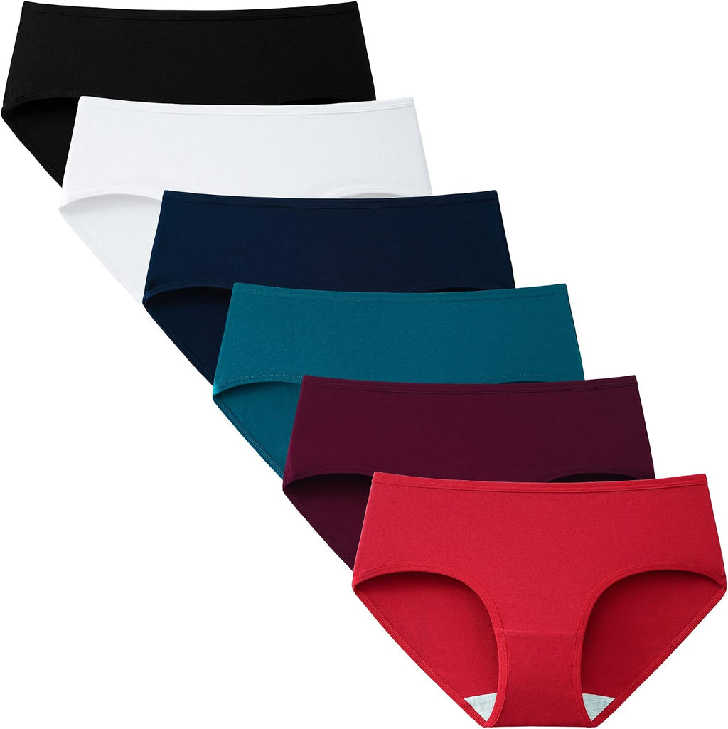 INNERSY Womens Underwear Cotton Hipster Panties Regular & Plus Size 6-Pack