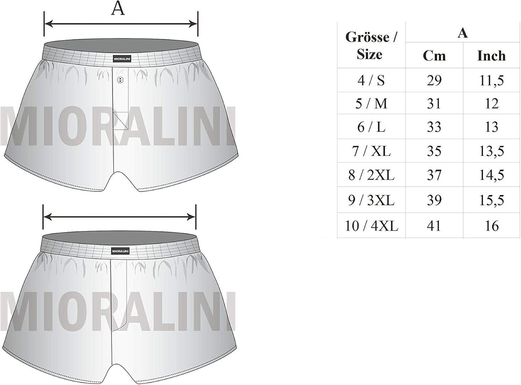 MioRalini Herren Lockere Weiche Boxershort Klassisch 10er Set