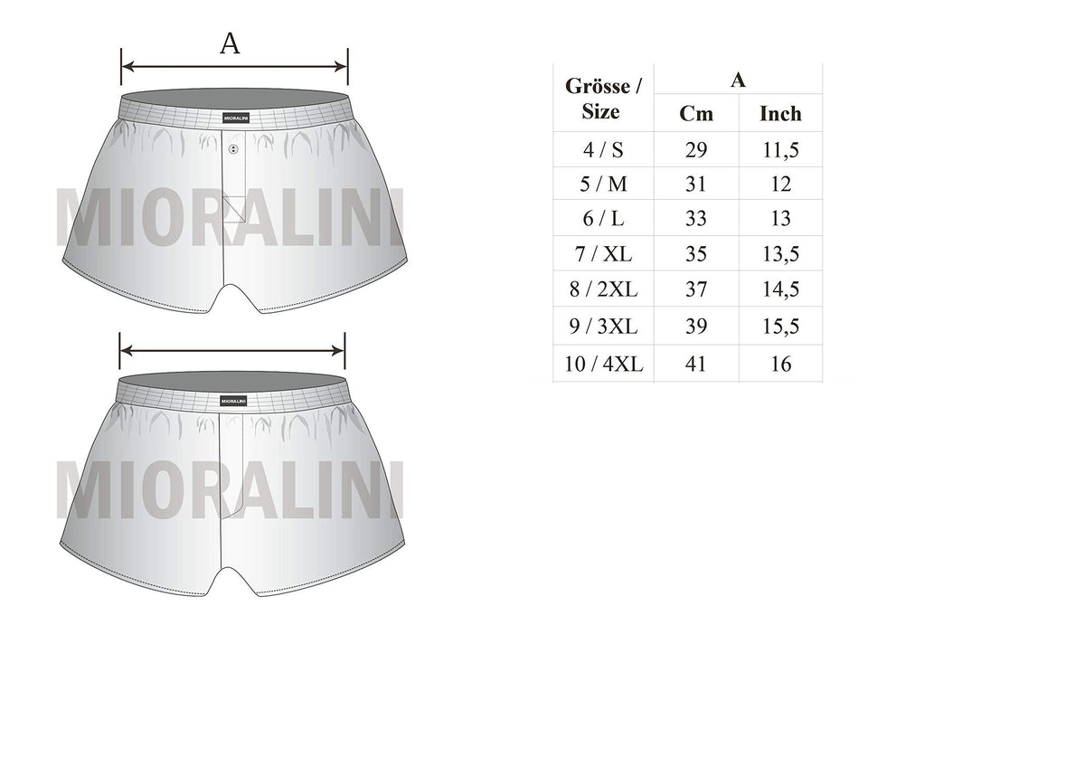 MioRalini Herren Lockere Weiche Boxershort Klassisch 10er Set