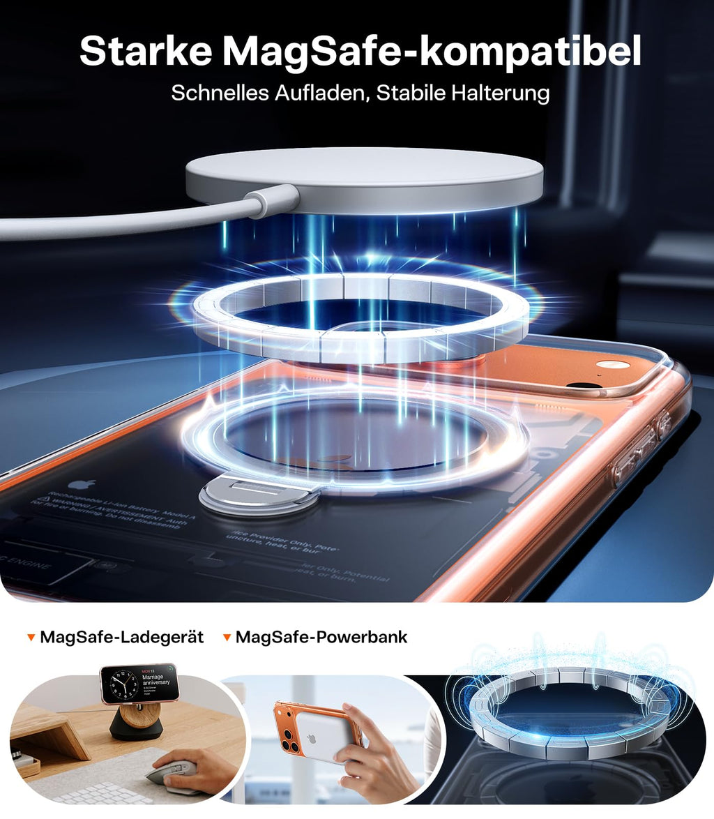 TORRAS Ostand Q3 Spin für iPhone 18 Pro Hülle für MagSafe 360°Stand Schwarz