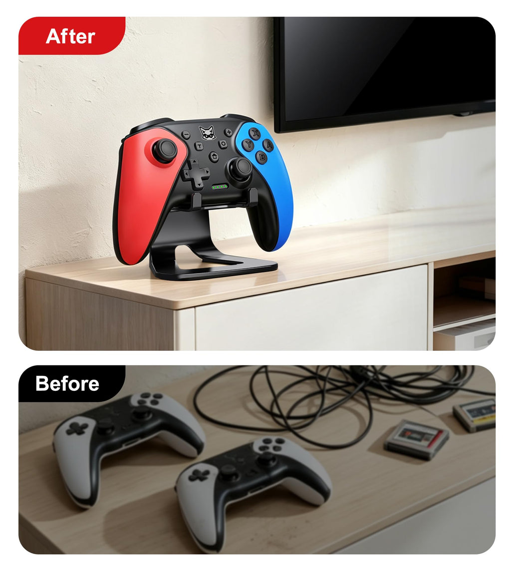 HELLCOOL Switch Controller, Kabellos Switch Pro Controller für Switch/Lite/OLED Konsole, Macro/Turbo/Aufwachfunktion, Präzise Steuerung, Dual Motors Vibration, 15 Std Spieldauer