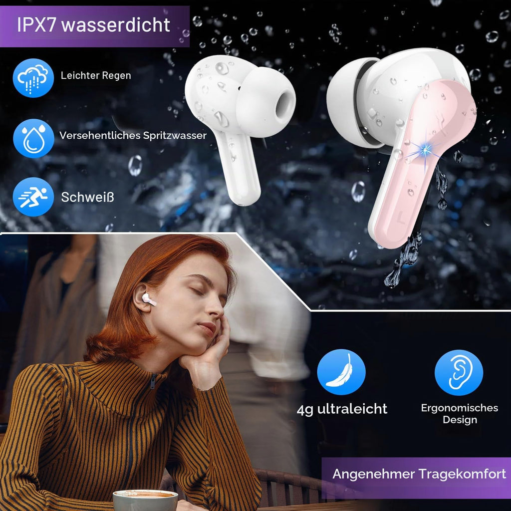 2026 Kopfhörer Kabellos Bluetooth 5.4 Kopfhörer, 6D-Stereo Ohrhörer in Ear
