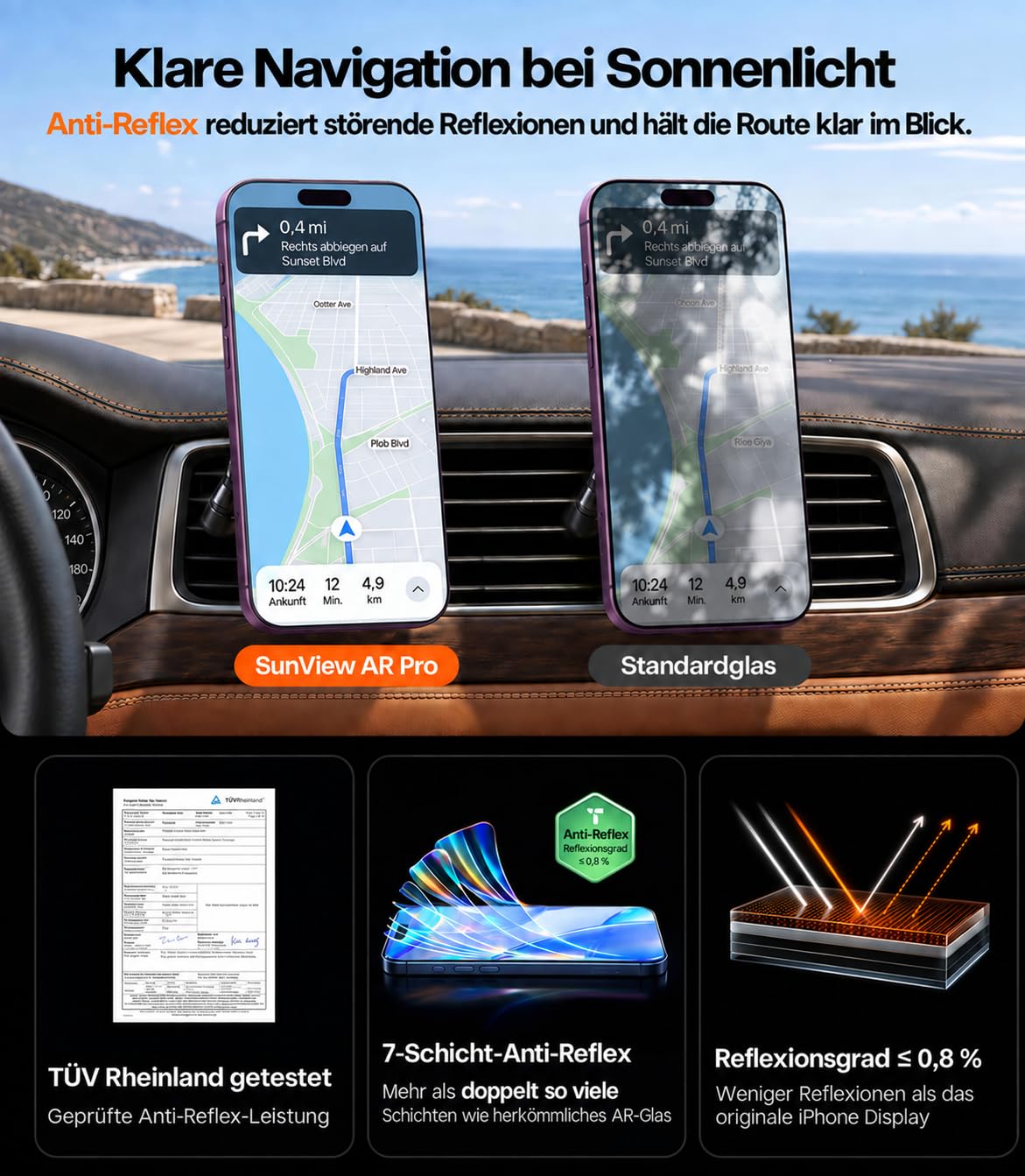 TORRAS für iPhone 18 Pro 9H+ Kratzfest Kameraschutz HD-Klares, Grau