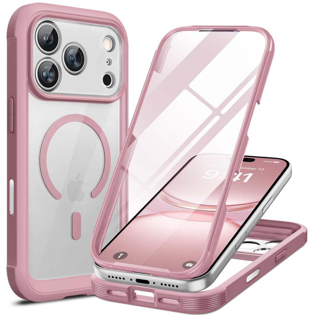 Miracase für iPhone 17 Hülle 6,3 Zoll,360 Grad Komplettschutz,Schwarz