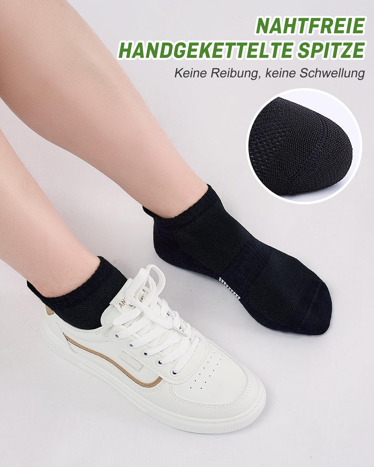 Bambus Sneaker Socken Damen, 6 Paar, Atmungsaktiv