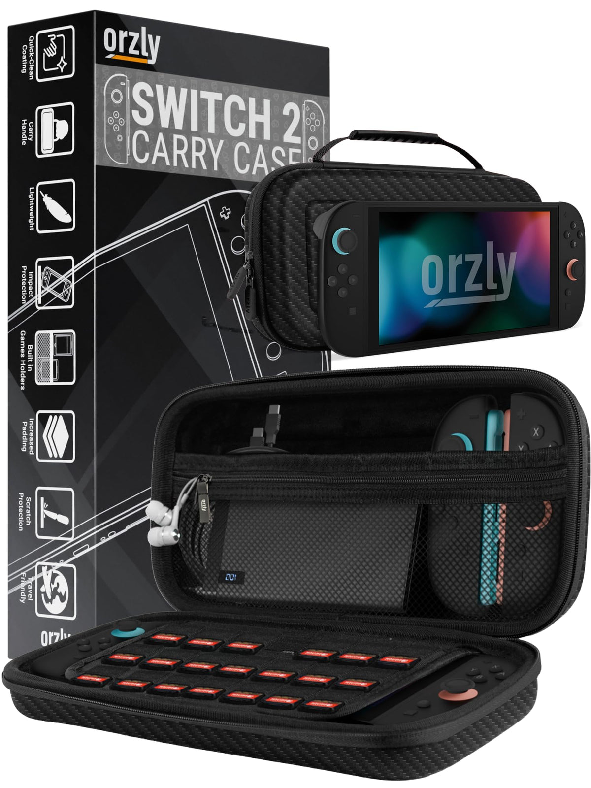 Orzly Tragetasche kompatibel mit Nintendo Switch Lite (2019) – Aufbewahrungstasche - Hartschalen Case/Hülle/Schutzhülle für die Verwendung mit der Nintendo Switch Lite Konsole & Accesoires - ROSA