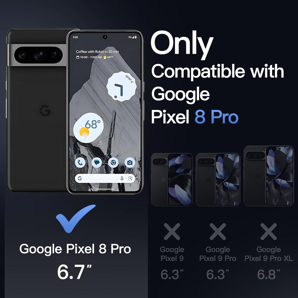 JETech Magnetische Hülle für Google Pixel 10/10 Pro, Obsidian