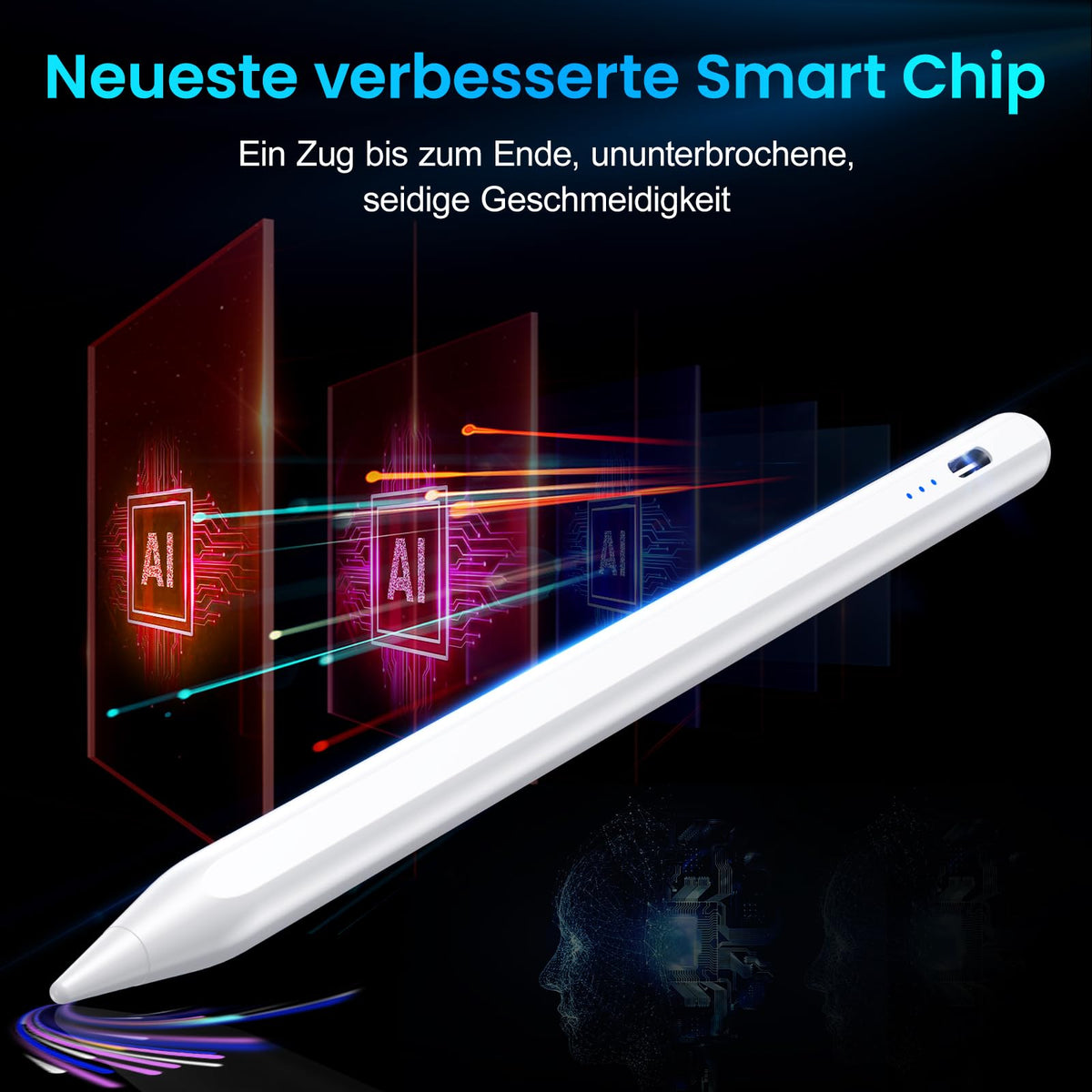 Stift für iPad, (2018-2025) Pencil 2nd Generation für Apple mit Schnellladeleistung Palm Rejection und Neigungssensitivität Stylus für i Pad 6-10, i Pad Pro 13''/12,9''/11'', Mini 6/5, Air 5/4/3