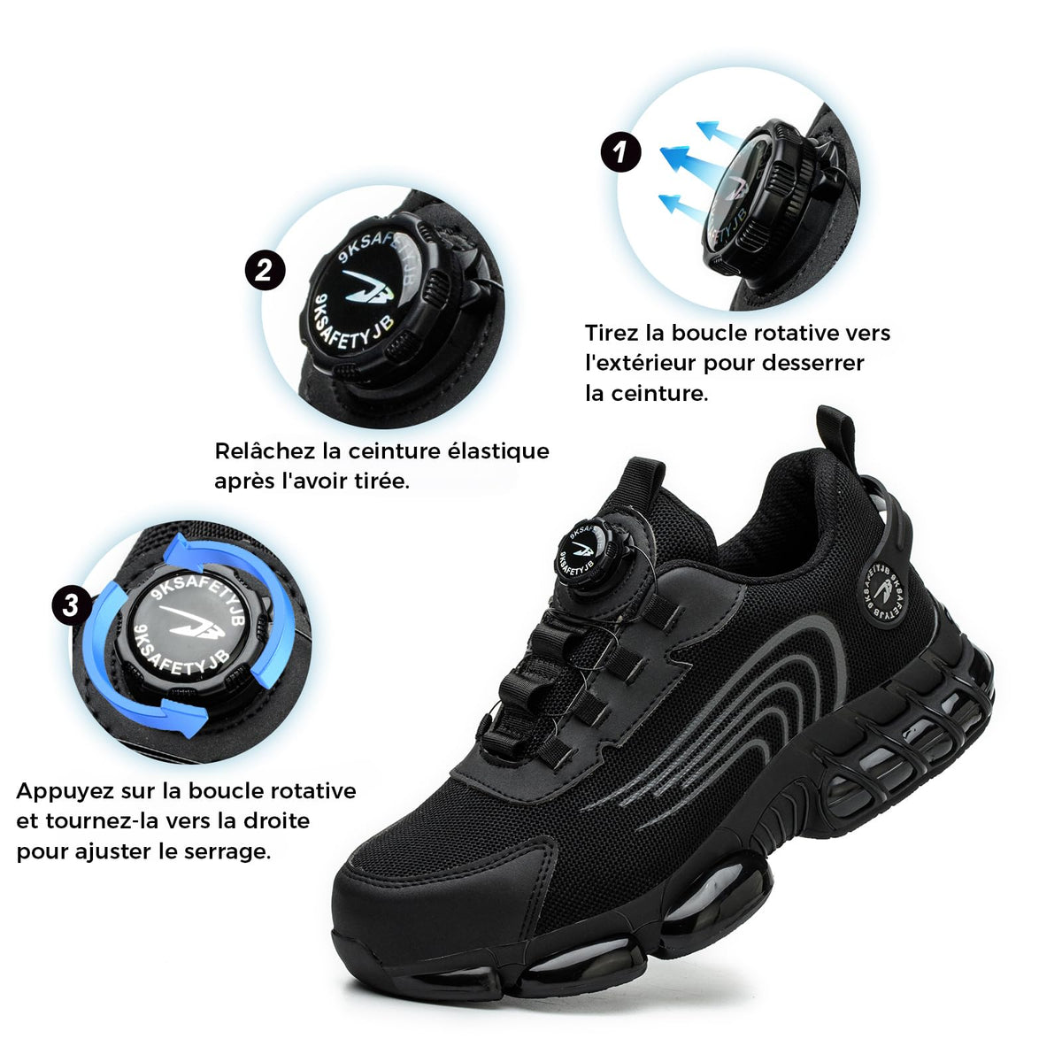 Chaussures de Sécurité Hommes Femmes Basket Respirante Antidérapante Légère Travail avec Embout en Acier 36-46 EU