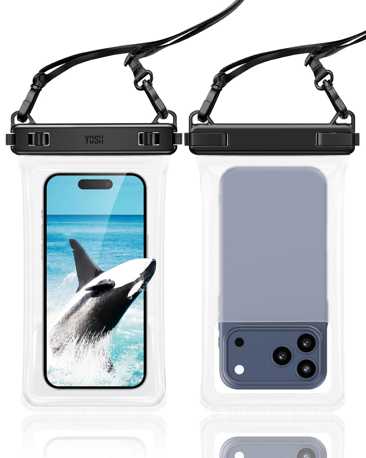 YOSH wasserdichte Handyhülle [Schwimmende & Nahtloser] 2 STK., bis zu 7,5"