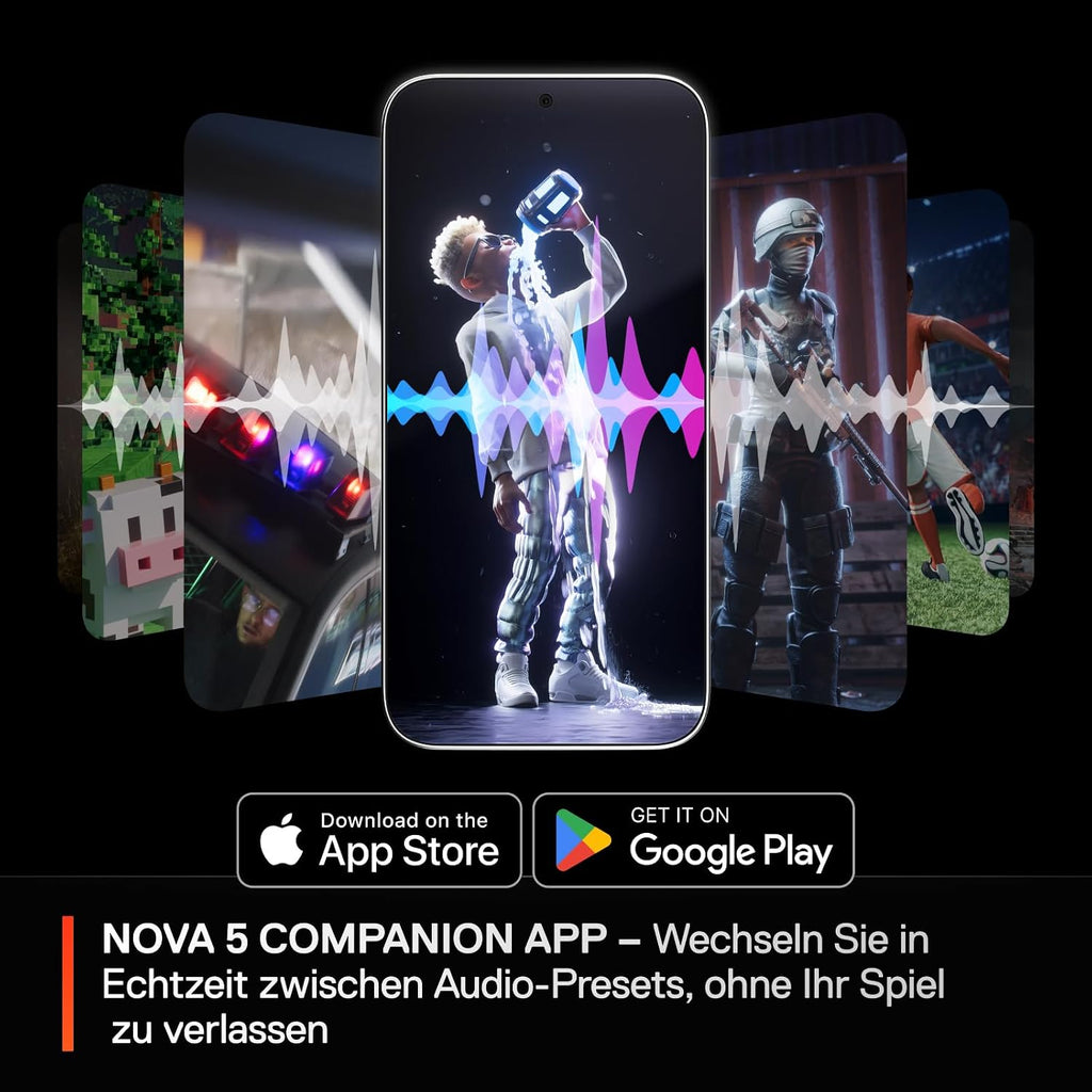 SteelSeries Arctis Nova 5 Wireless - Gaming Headset- Multi-System -PC,PS5 - Magnetische Neodym-Treiber -Über 100 Audio Presets - 60H Akkulaufzeit - 2,4 GHz oder BT-ClearCast Gen2.X-Mik -Weiß