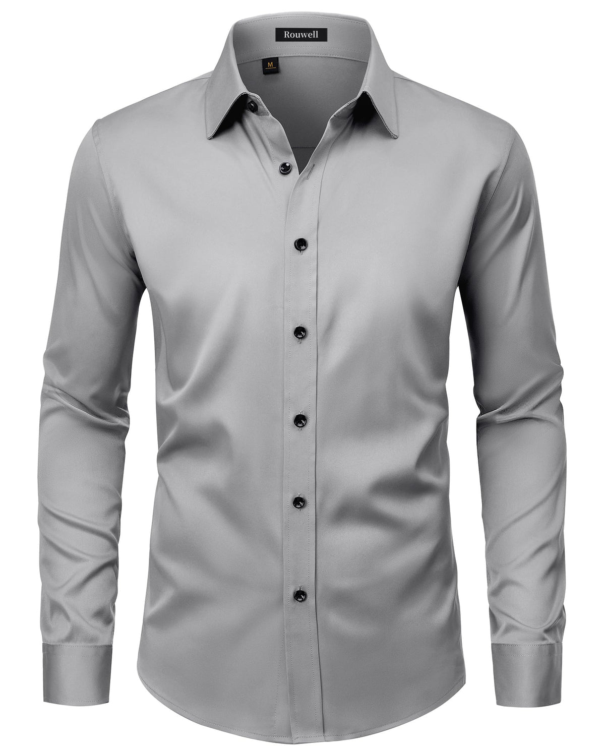 Herren-Businesshemd bügelfrei Regular Fit Langarm knitterfrei Business Casual Hochzeit Stretch Button-Down-Hemd