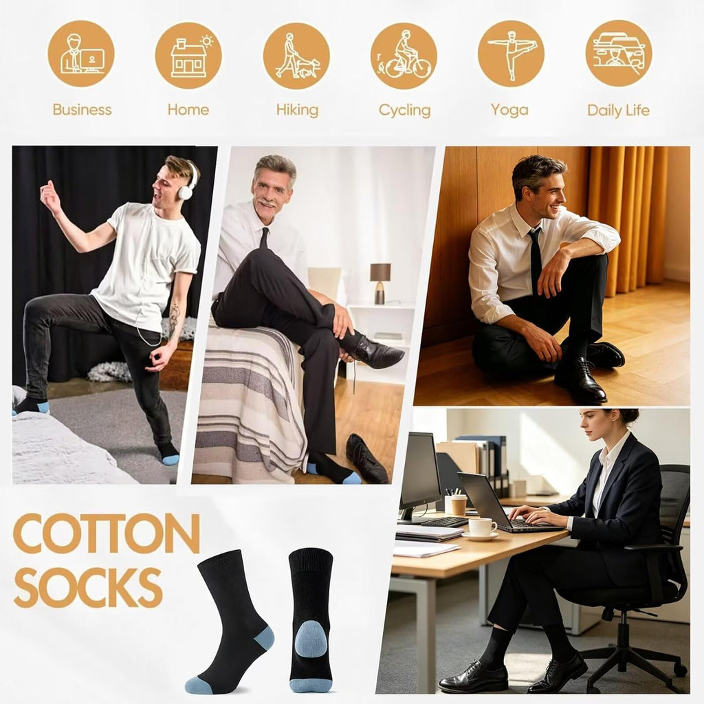 NUOZA 12 Paar Socken Herren Damen Baumwolle Business Atmungsaktive Socks