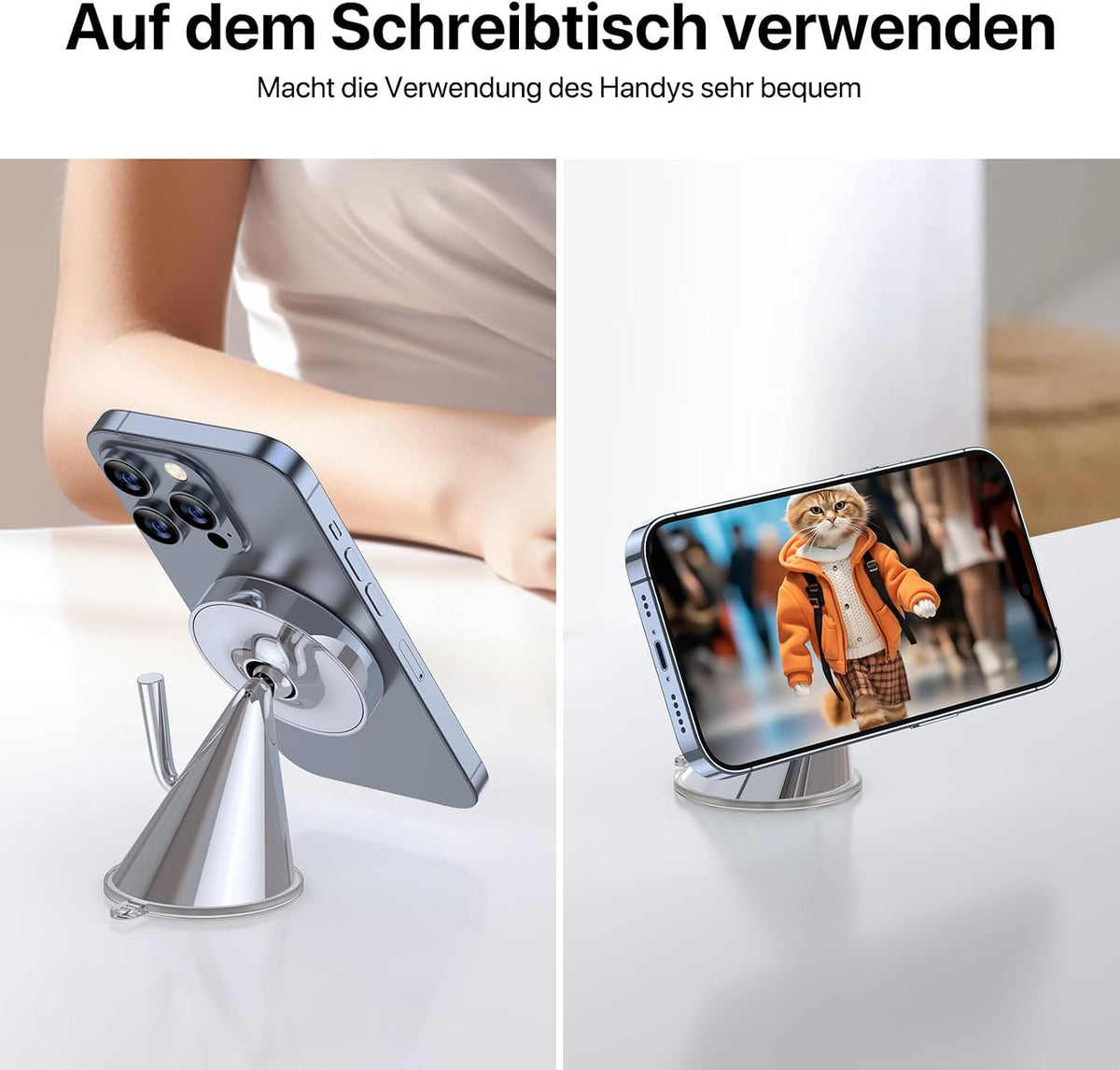 Miracase [2026 Upgraded Handyhalterung Auto Handy Halterung,Universal Car Phone Holder[Stärkste Saugnapf & Lüftungshaken] 360° Drehbar kfz autohalterung Lautsprecher für iPhone Samsung Galaxy Google