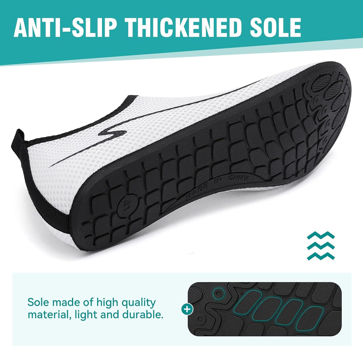 Water Shoes for Women Men Quick-Dry Beach Swim Socks with Non-Slip Sole