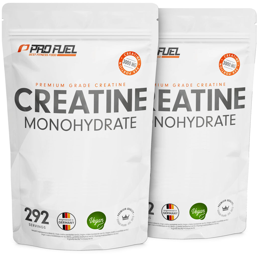 Creatin Monohydrat Pulver 1kg / 1000g reines Kreatin Monohydrat in mikronisierter Qualität - Creatine-Monohydrate mit 3000 mg Creatine pro Tag - Creatin-Pulver 100% vegan - Vorrat für 292 Tage