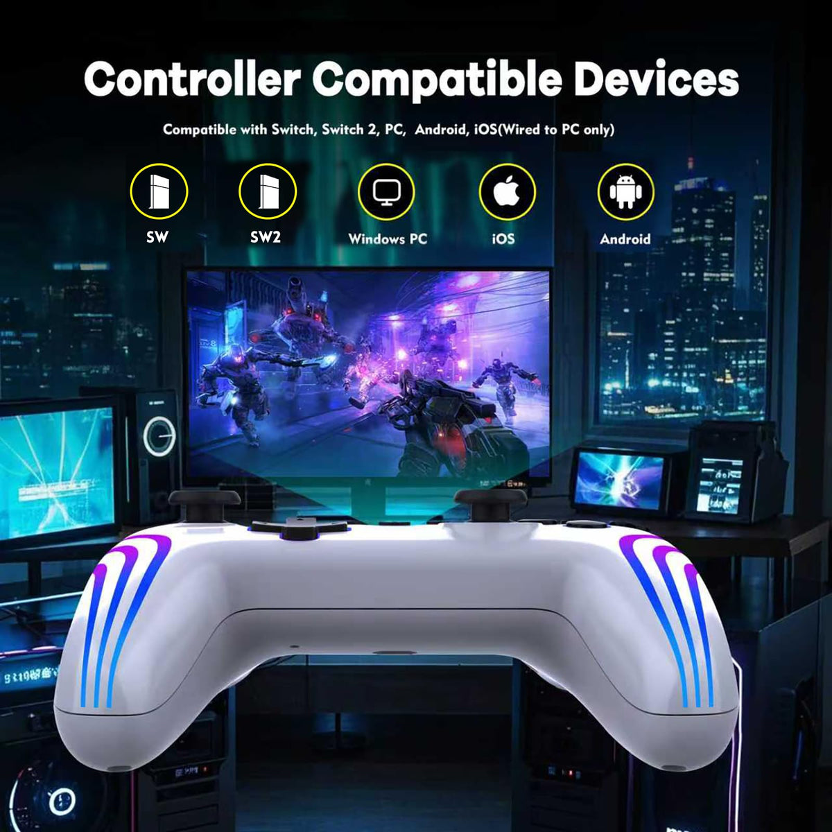 Wireless Pro Controller für Switch, Switch 2, Lite, OLED, PC