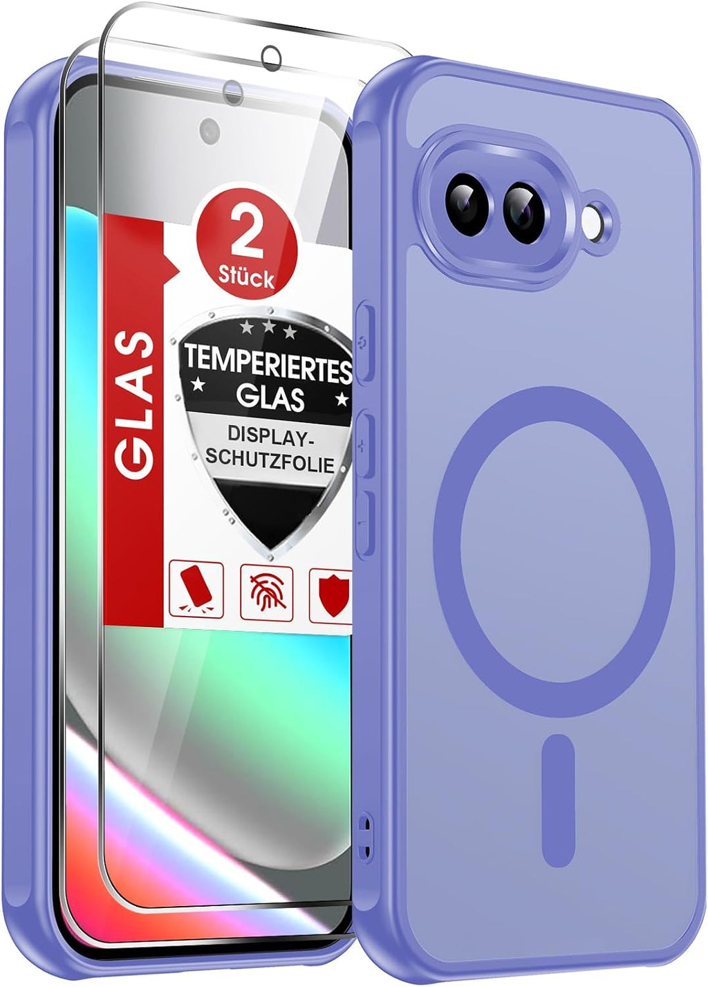 LeYi für Samsung Galaxy A06 4G Hülle für Magsafe mit 2X Panzerglas-Schwarz