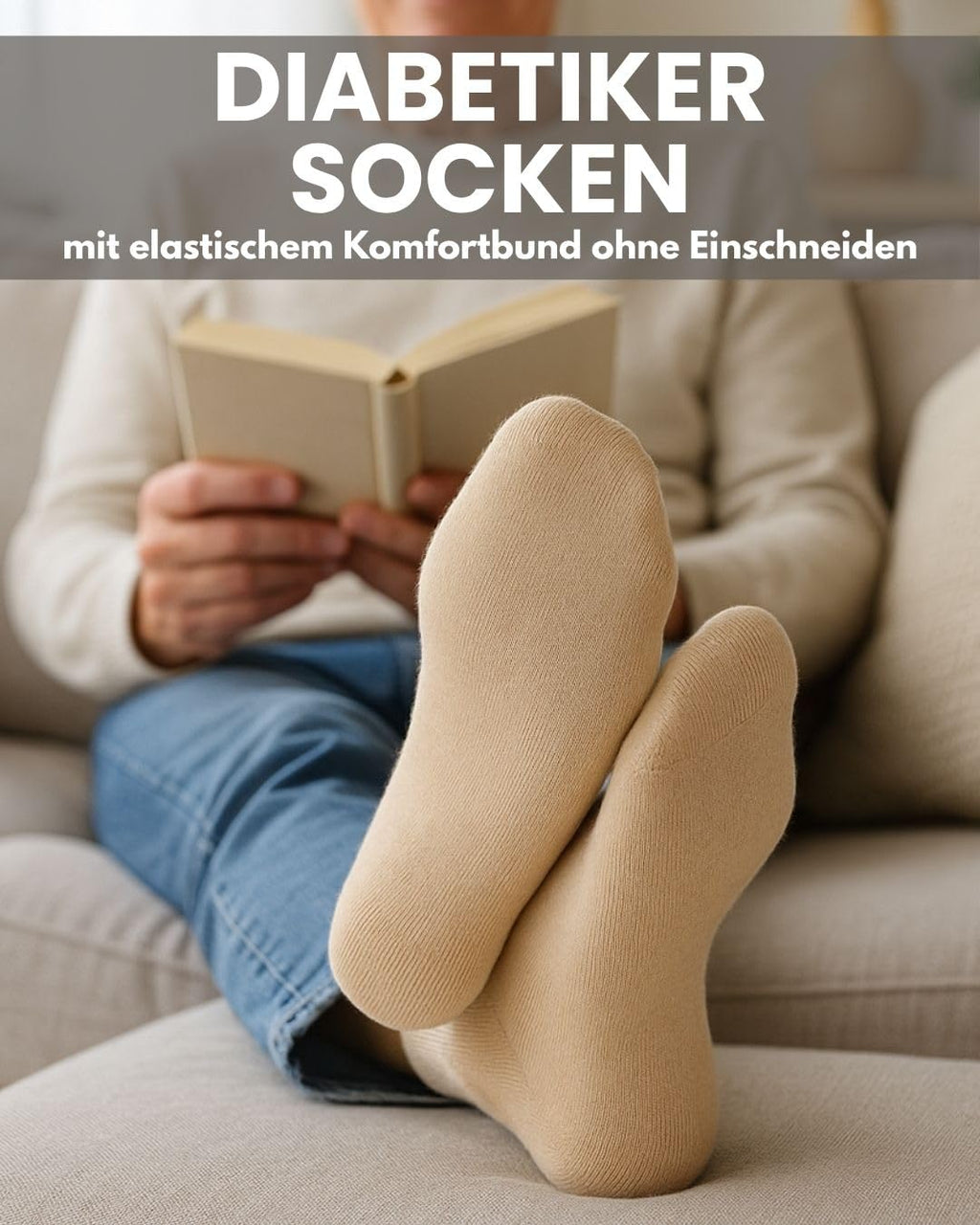 sockenkauf24 Diabetikersocken ohne Gummi & ohne Naht 97% Baumwolle (6 Paar) Diabetiker Socken mit Komfortbund für Damen & Herren