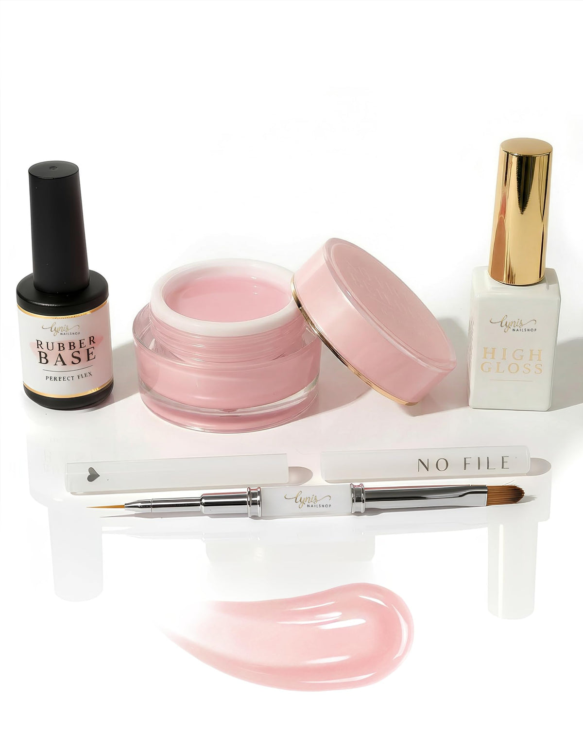 No File Aufbaugel Gelnägel ALMOND NUDE 15ml UV Gel selbstglättend o. Feilen