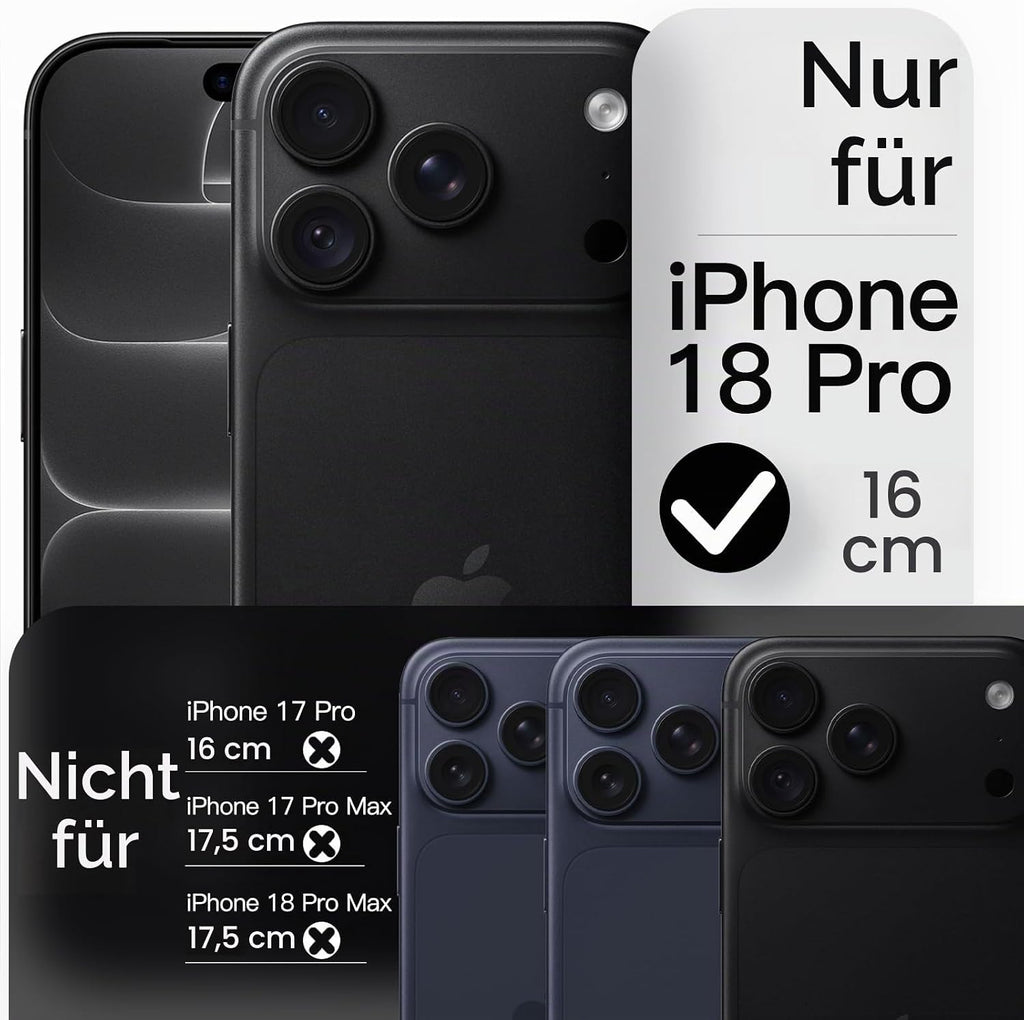 JETech Magnetische Dünne Hülle für iPhone 18 Pro, Schwarz