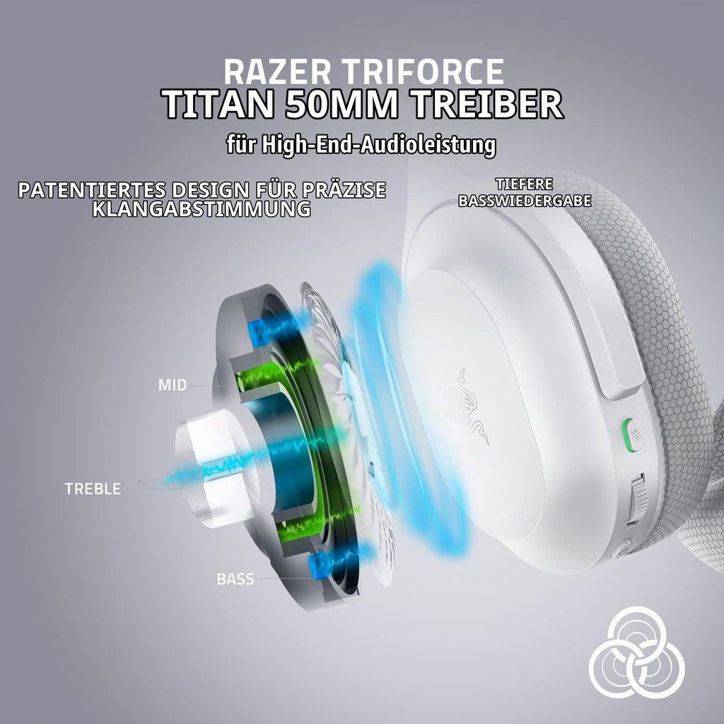 Razer Barracuda X - Kabelloses Multiplattform-Headset für Gaming und Mobile Geräte (SmartSwitch Dual Wireless, Triforce 40mm, Mikrofon mit Nierencharakteristik, 50h Akku, USB-C) Schwarz