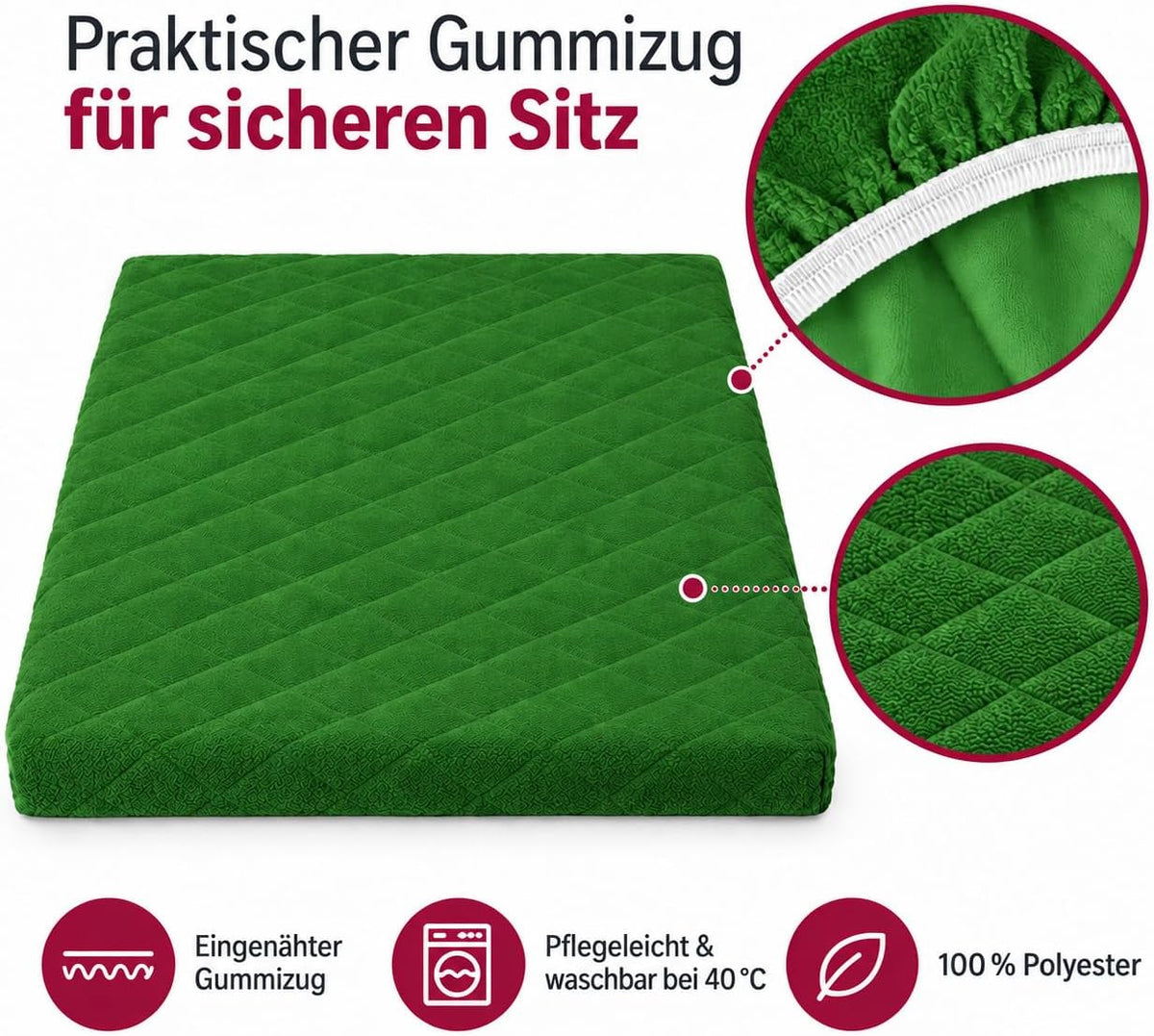 Brandsseller Waschmaschinenbezug & Trocknerbezug 60x60 cm - gepolsterter Schonbezug für Waschmaschine und Trockner – Schutzhülle mit Gummizug - Grün