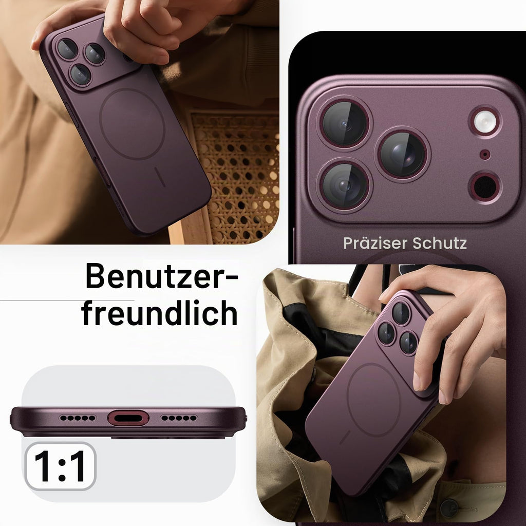JETech Magnetische Dünne Hülle für iPhone 18 Pro, Schwarz