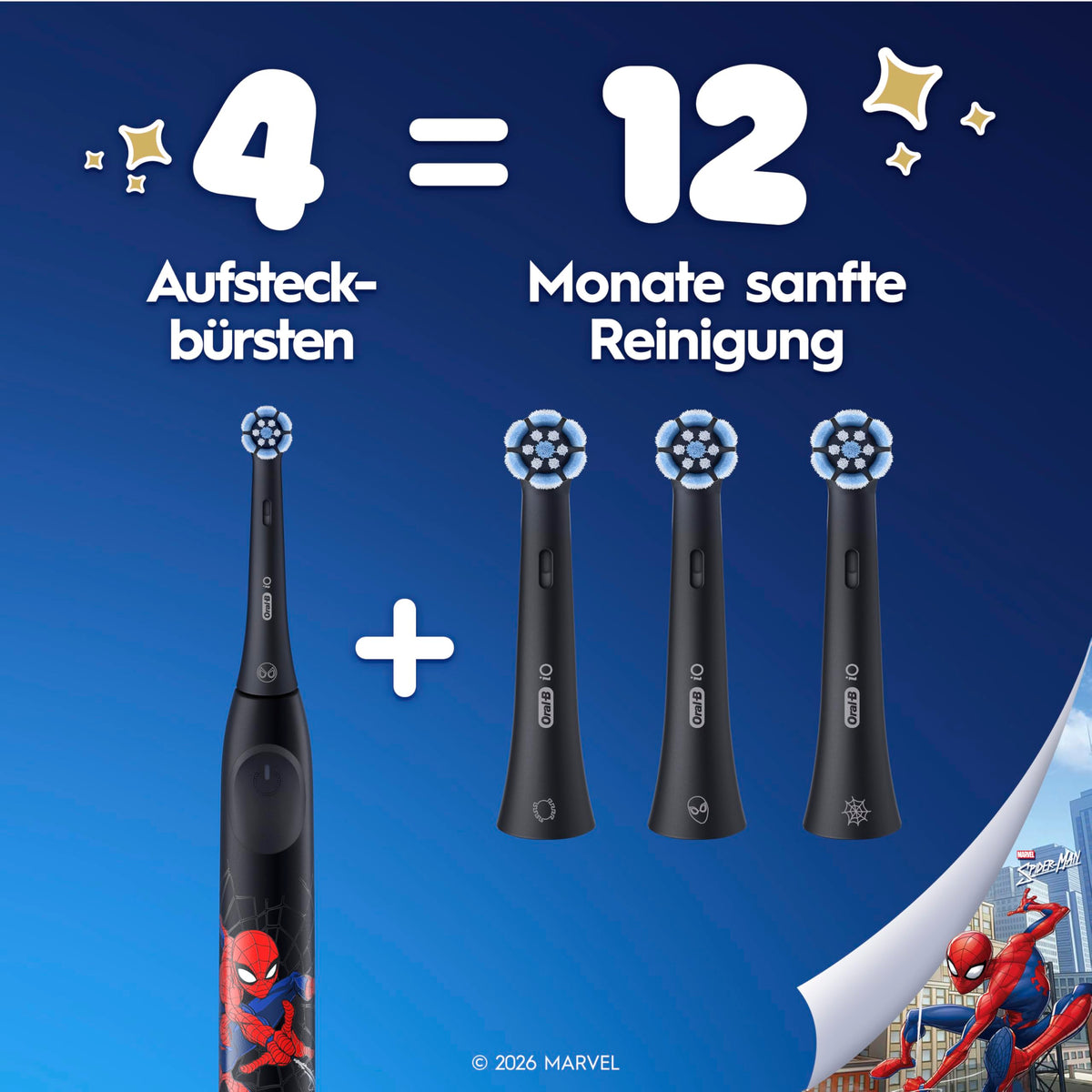 Oral-B iO Aufsteckbürsten Ultimative Reinigung, Schwarz, 4 Stück