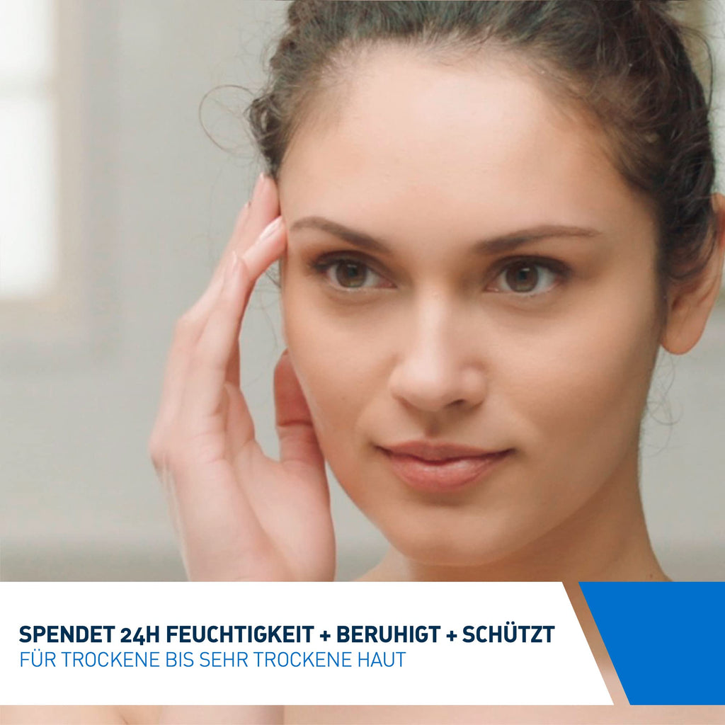 CeraVe Feuchtigkeitsspendende Gesichtscreme für normale bis trockene Haut, Ultraleichte Formel, Mit Hyaluron, Niacinamid und 3 essenziellen Ceramiden