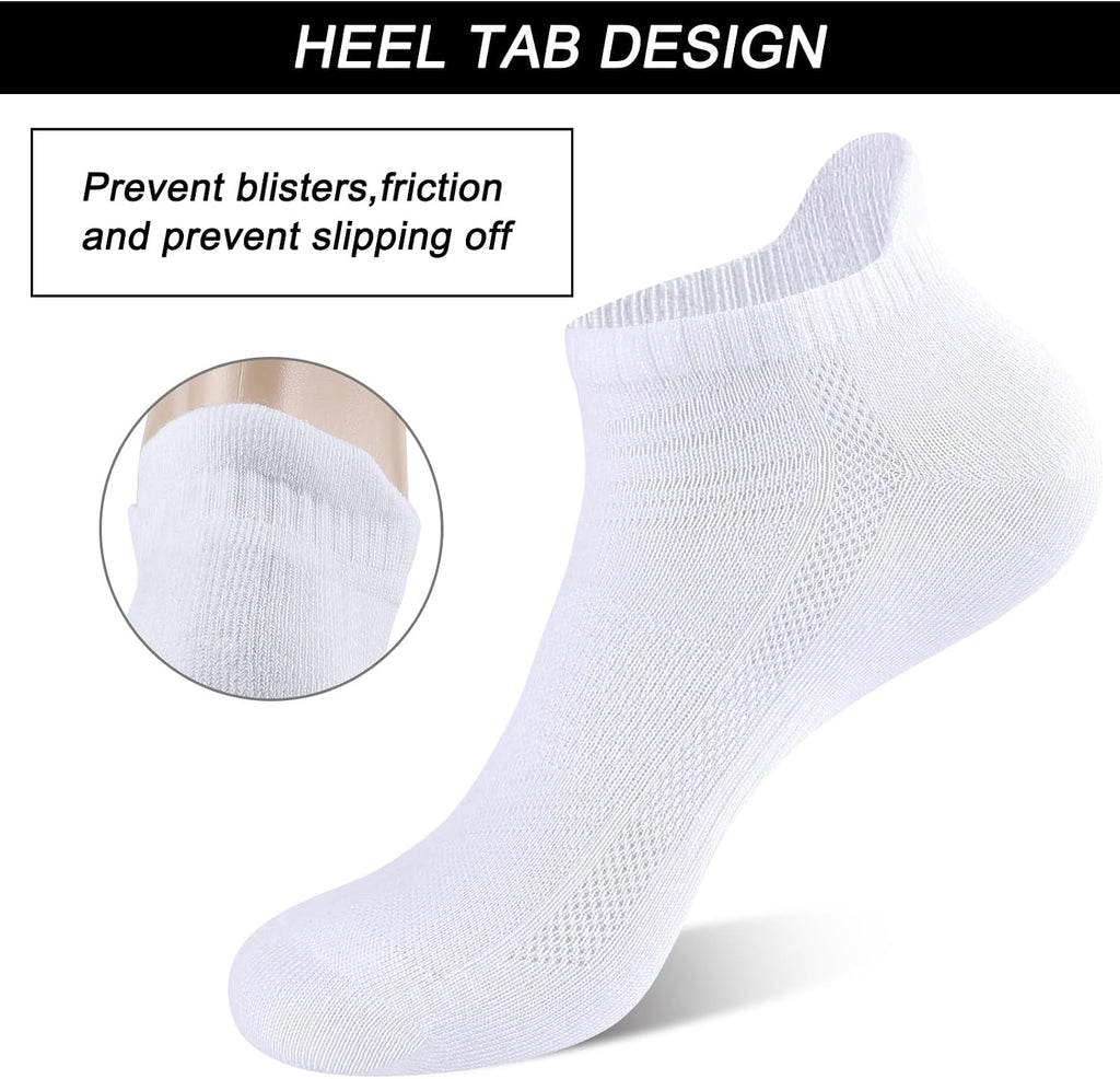 shnn 14 Pairs Mens/Womens Ankle Socks Breathable Casual Low Cut Short Socks for Men/Women with Heel Tab