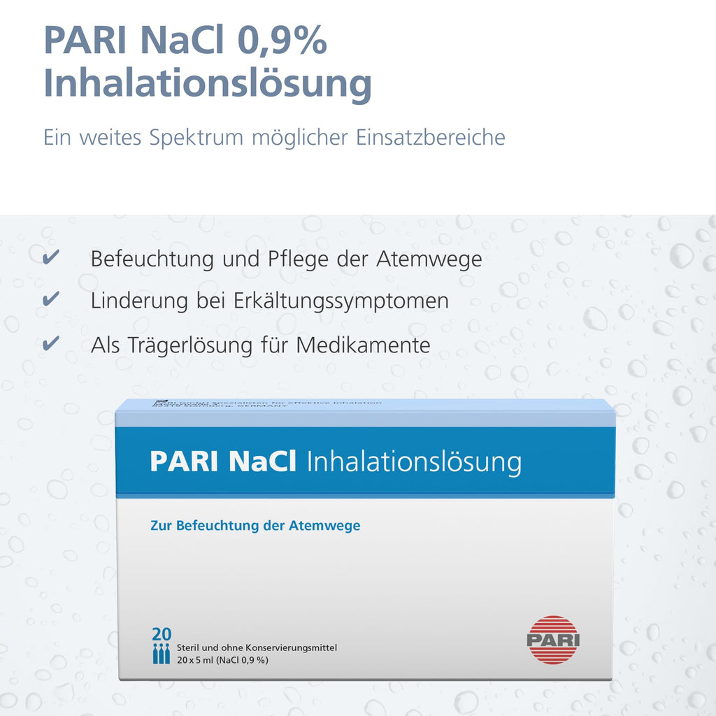 PARI NaCl 0,9% Inhalationslösung - isoton (0,9% Kochsalz),60 x 2,5 ml
