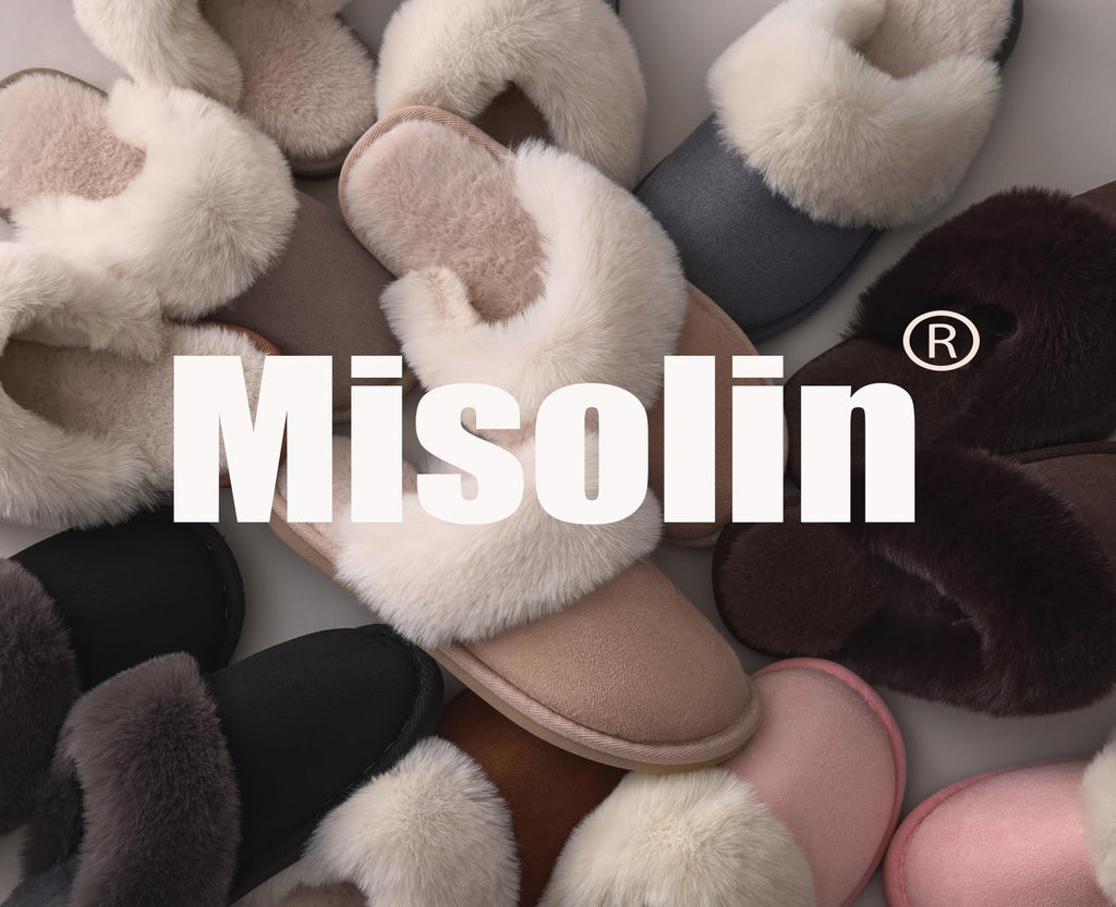 Misolin Chaussons Femme Homme Hiver Chaudes Maison Mémoire Mousse Pantoufle