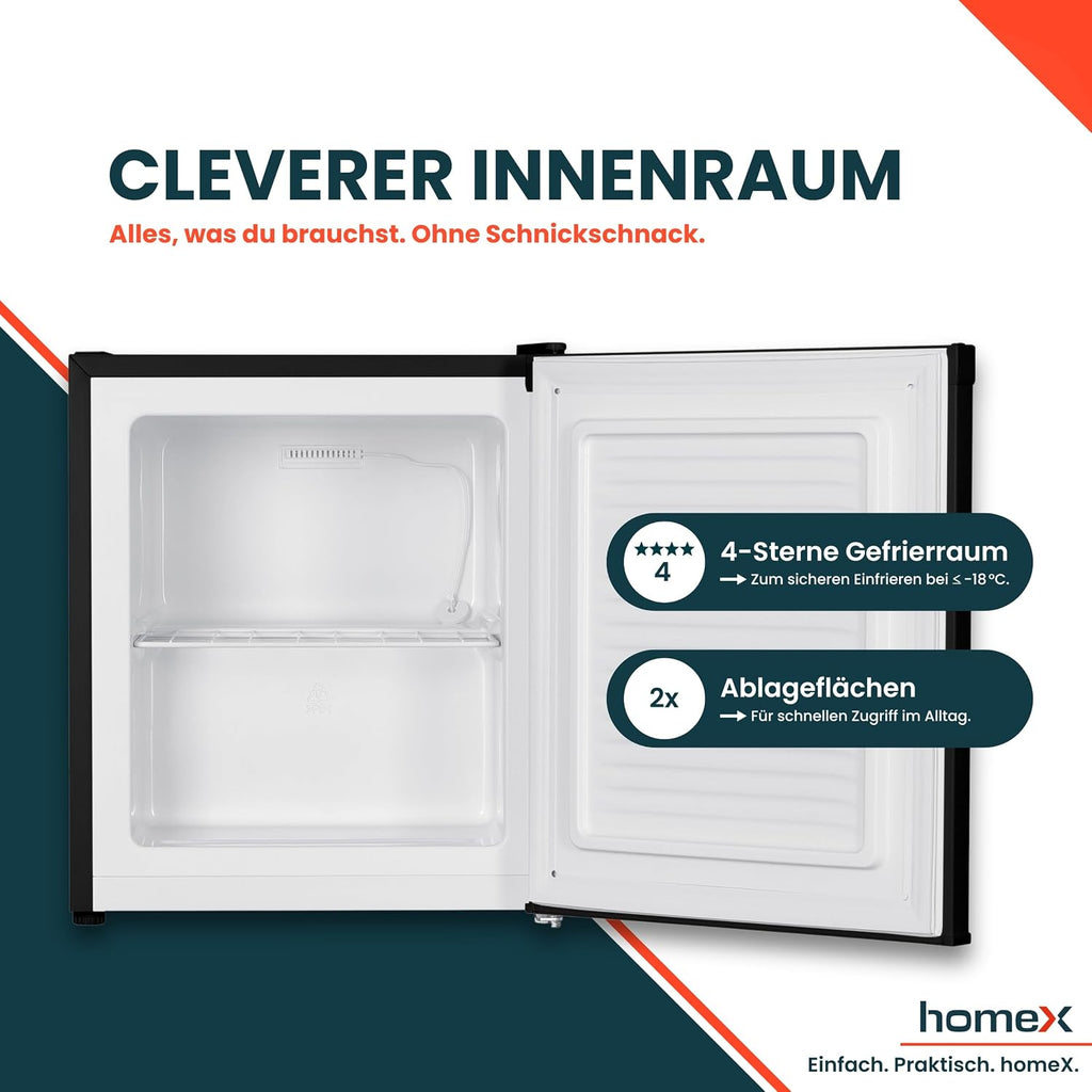 homeX FM1015-B Mini Gefrierschrank Gefriertruhe klein 33L Nutzinhalt
