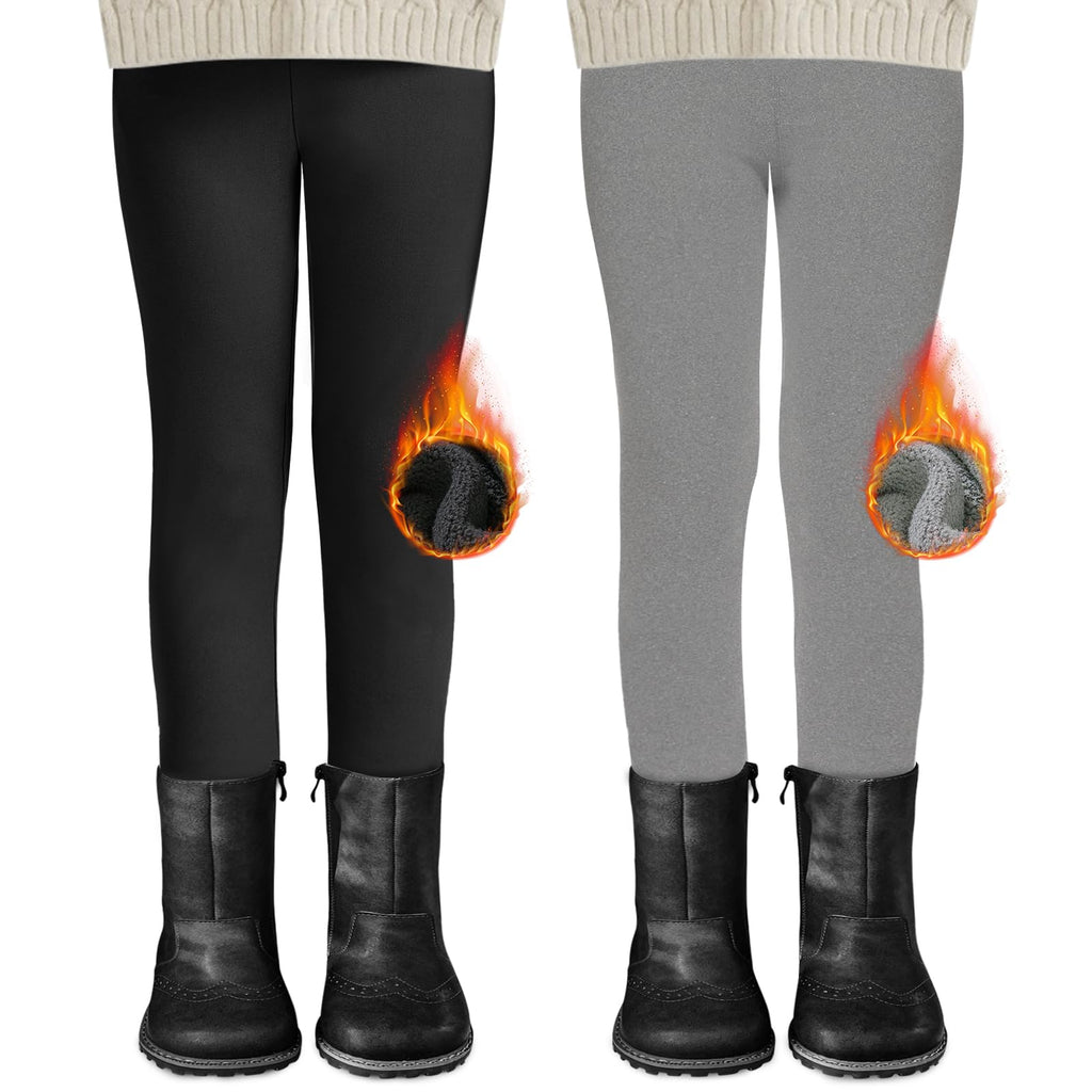DDOBB 2er Pack Thermo Leggings Mädchen Mit Fleece High Waist