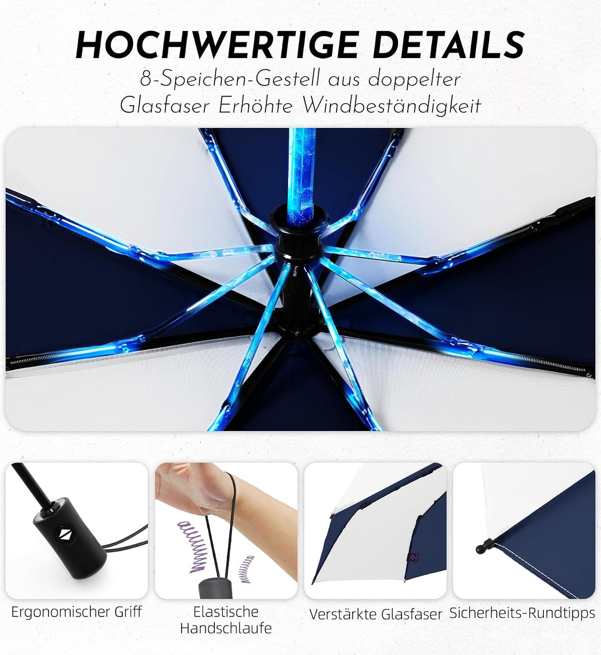 LILAC Regenschirm Klein Stabil Windfest