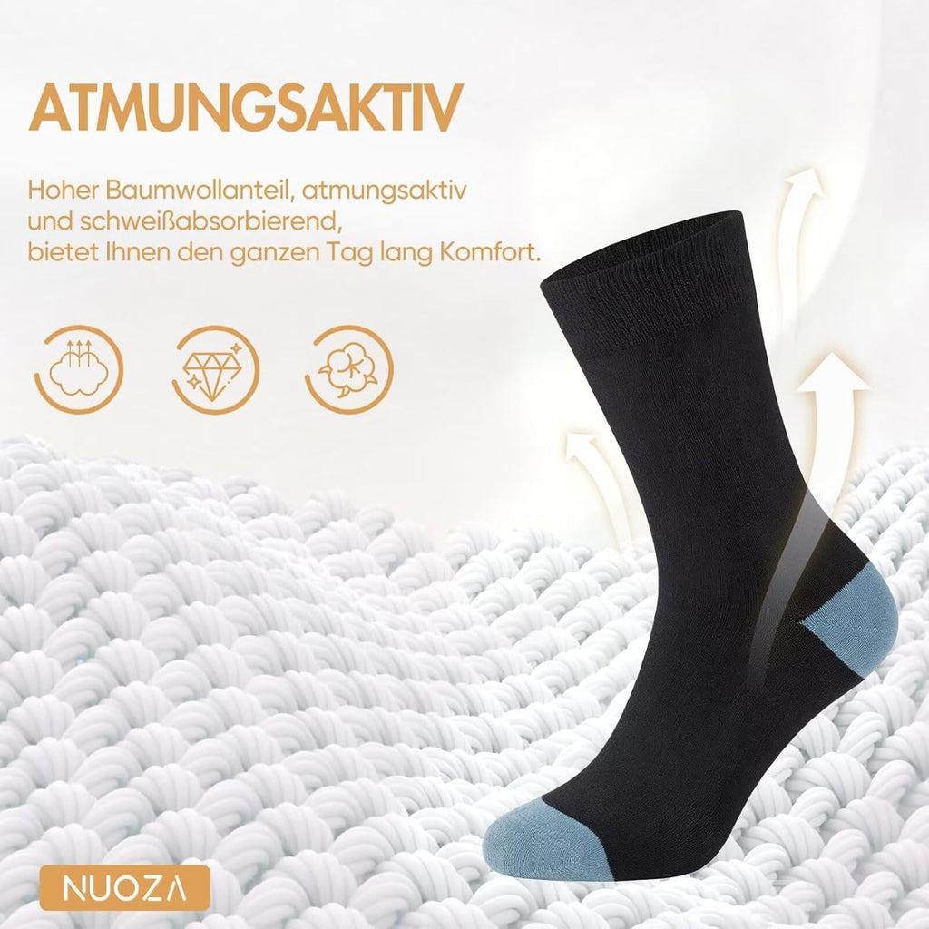 NUOZA 12 Paar Socken Herren Damen Baumwolle Business Atmungsaktive Socks