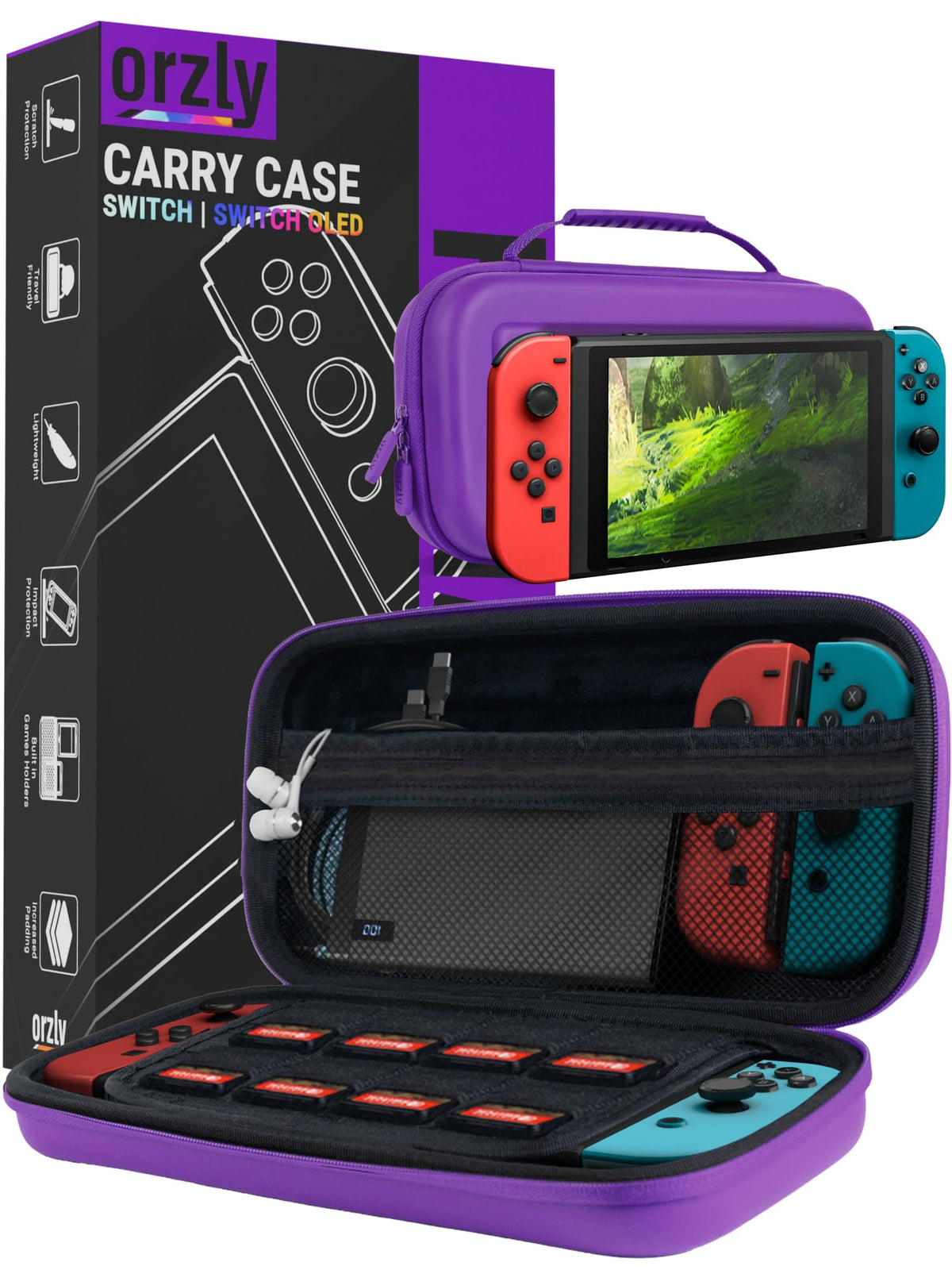 Orzly Tragetasche kompatibel mit Nintendo Switch Lite (2019) – Aufbewahrungstasche - Hartschalen Case/Hülle/Schutzhülle für die Verwendung mit der Nintendo Switch Lite Konsole & Accesoires - ROSA
