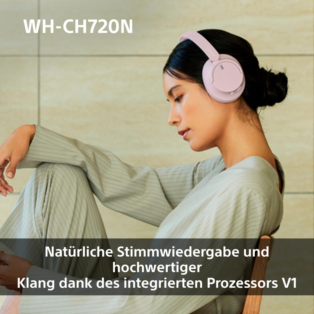 Sony WH-CH720N Kabelloser Bluetooth-Kopfhörer mit Noise Cancelling - bis zu 35 Stunden Akkulaufzeit und Schnellladefunktion - Schwarz
