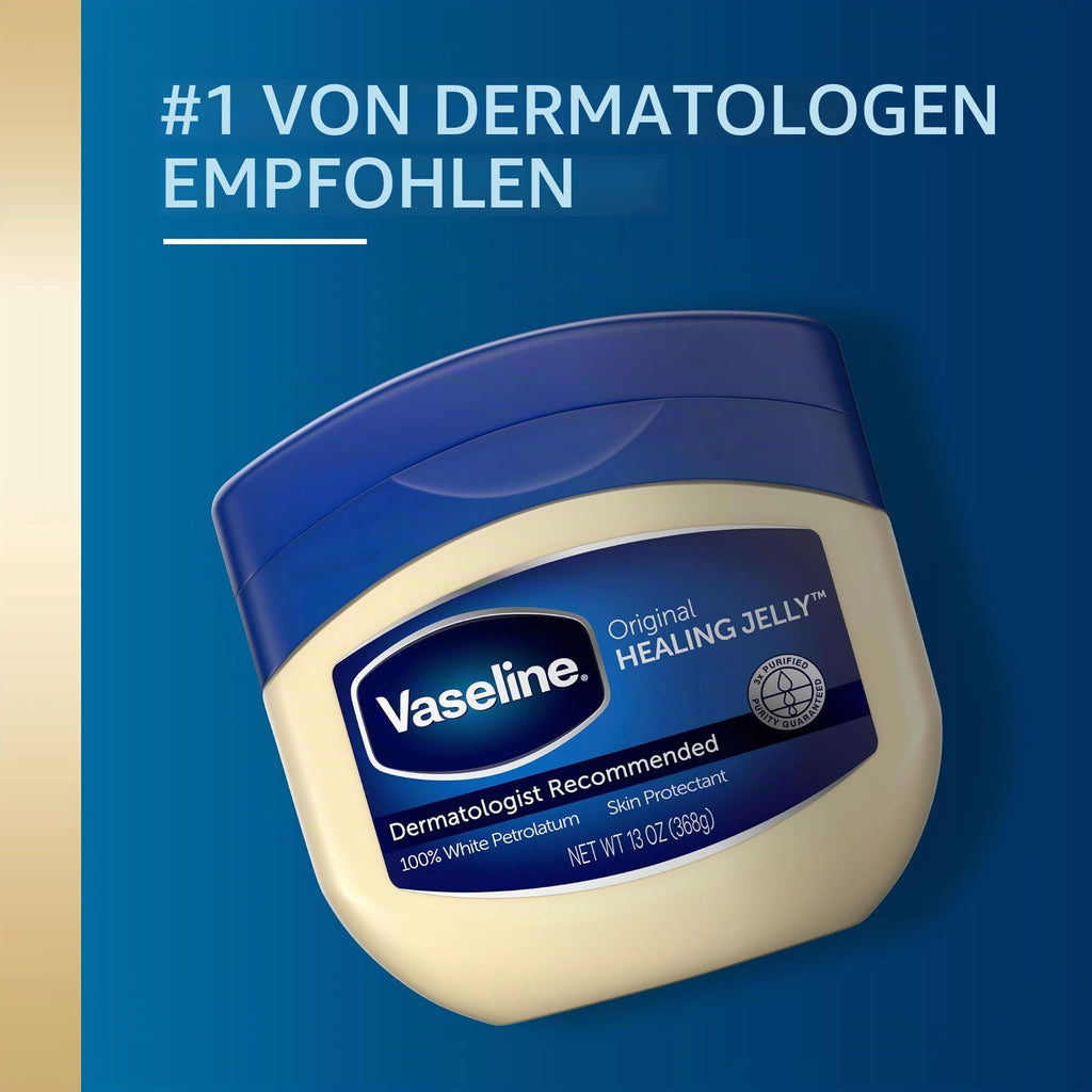Vaseline Original Petroleum Jelly Moisturruiser Hautpflege für rissige, trockene Haut und Ekzemlinderung 6 x 250 ml