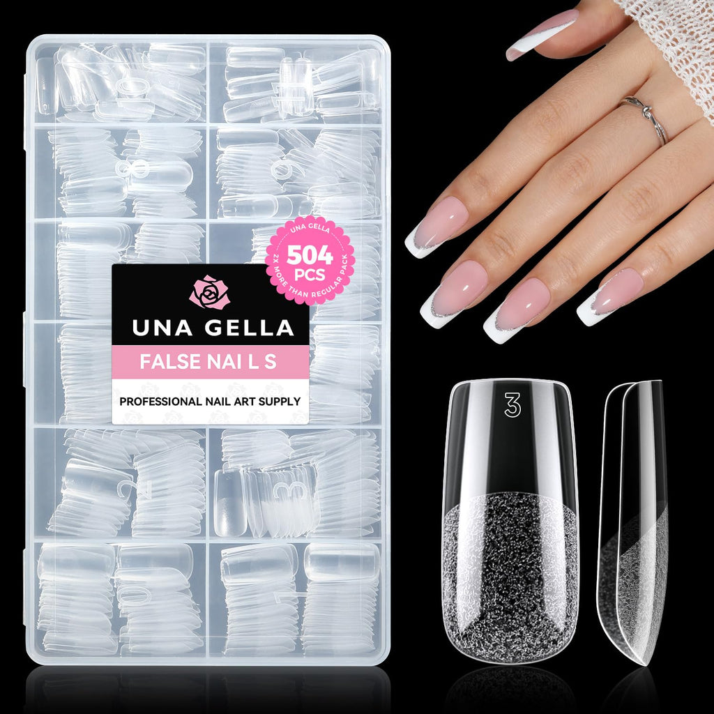 UNA GELLA Kurze Mandel Nail Tips 504 Stück