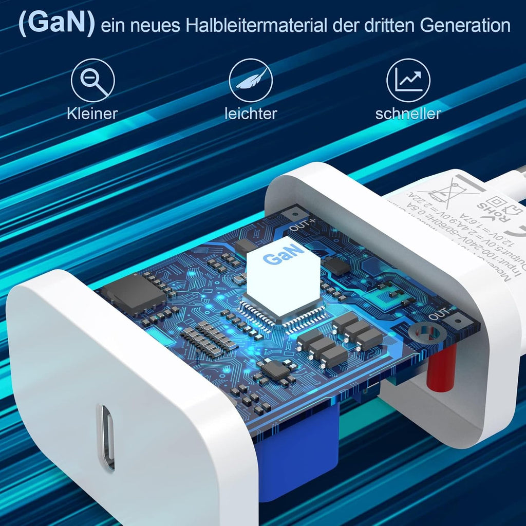 3er-Pack 25W USB C Schnellladegerät für iPhone 16/15/14/13/12/11 SE