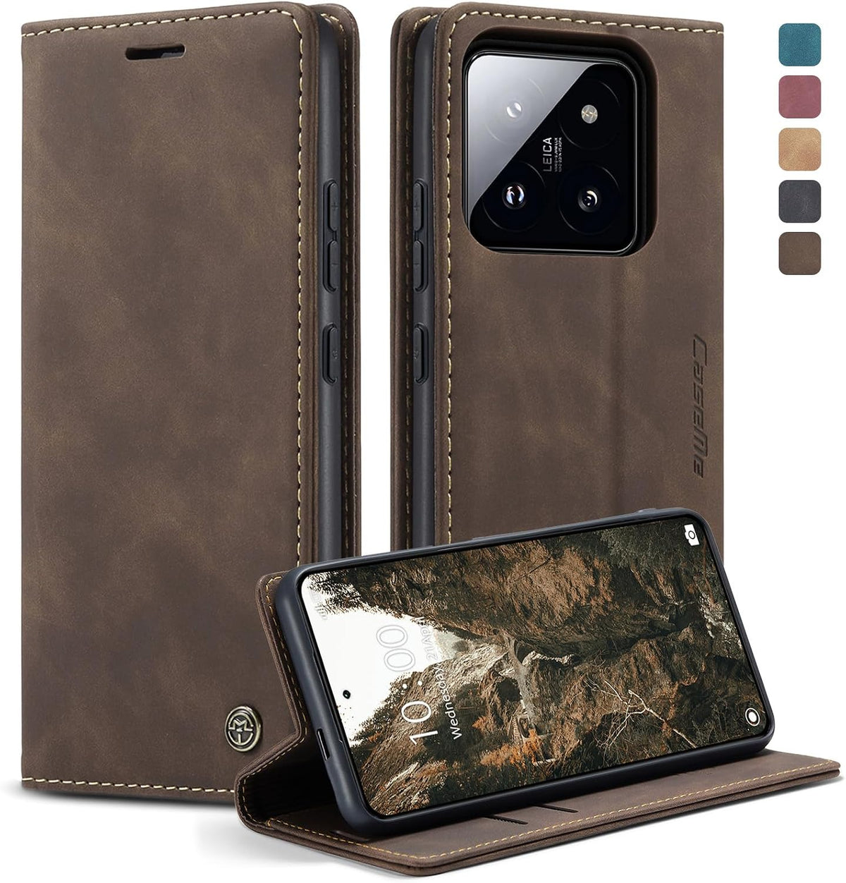Handyhülle für Honor Magic 6 Pro hülle Premium PU klapphülle RFID Lederhülle Faltbare Schutzhülle Kartenfach Standfunktion Handytasche hülle Honor Magic 6 Pro 5G - Schwarz