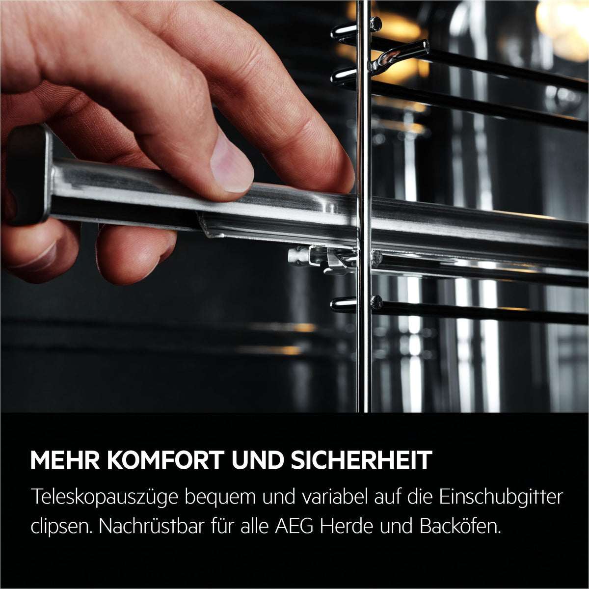 AEG Einbaubackofen, Serie 5 Ringheißluft: Gleichmäßige Garergebnisse auf 3 Ebenen, Pyrolyse Selbstreinigung, 45 Automatikprogramme, LED-Touchdisplay, Schnellaufheizung, Edelstahl, OU5PB40WSM