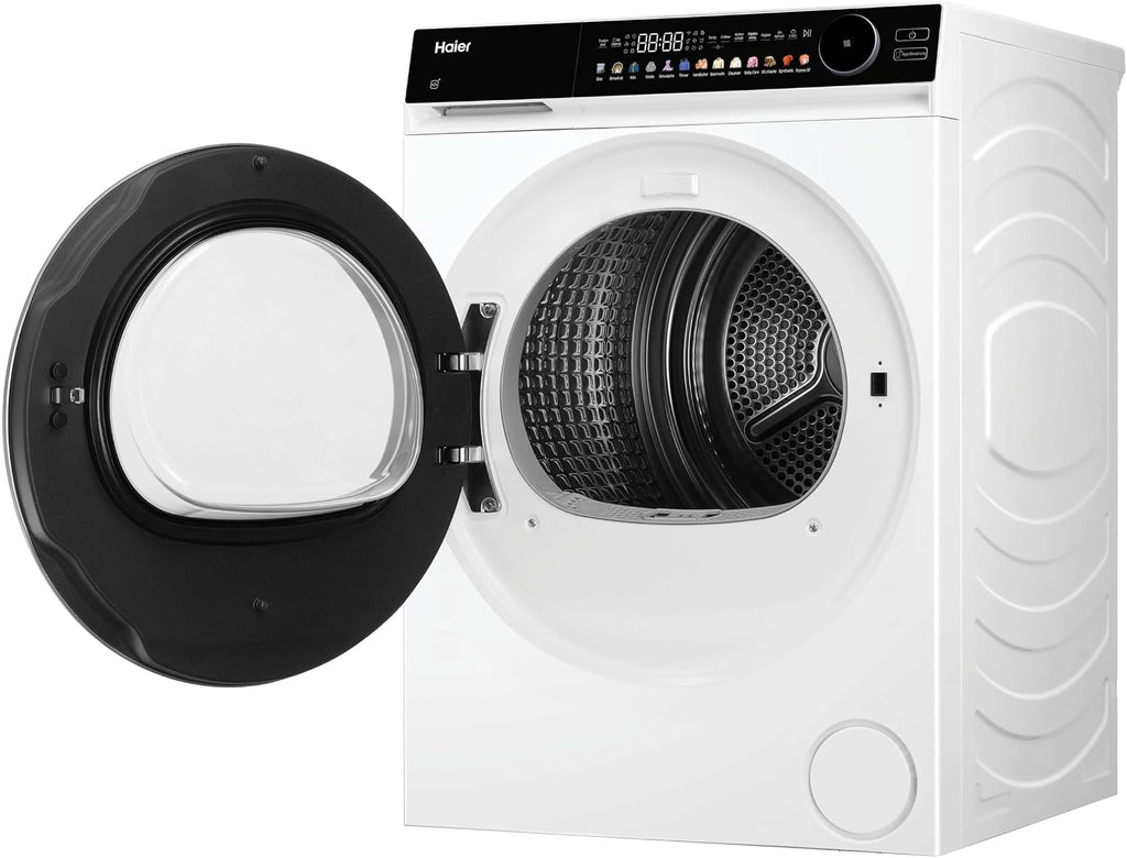 Haier Wärmepumpentrockner 9kg I G7 Serie I Klasse B I AI Power Inverter Motor, iOn Air Fresh, Pillow-Schontrommel, Automatik- & Hygiene-Programm, hOn AppI HD90-B667U1