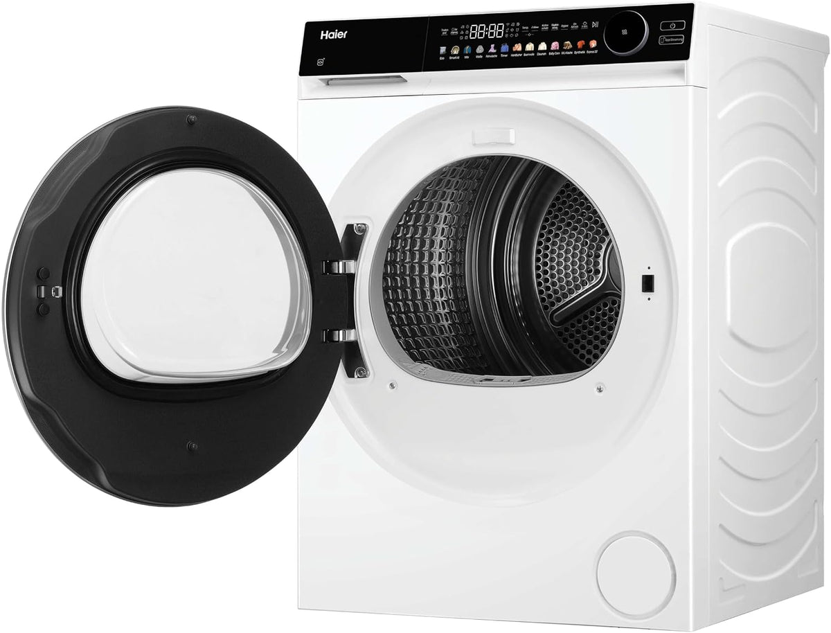 Haier Wärmepumpentrockner 9kg I G7 Serie I Klasse B I AI Power Inverter Motor, iOn Air Fresh, Pillow-Schontrommel, Automatik- & Hygiene-Programm, hOn AppI HD90-B667U1