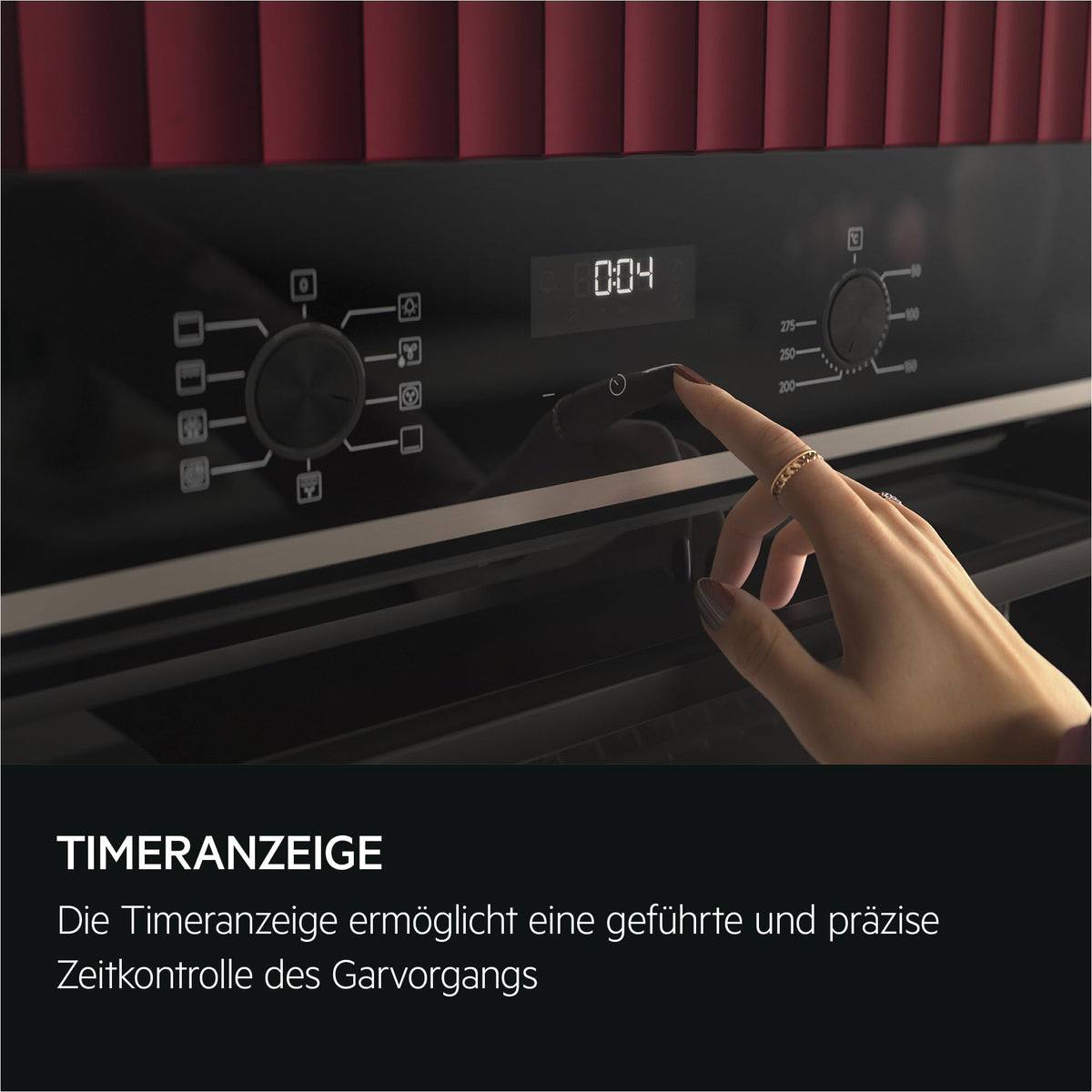AEG Einbaubackofen, Serie 5 Ringheißluft: Gleichmäßige Garergebnisse auf 3 Ebenen, Pyrolyse Selbstreinigung, 45 Automatikprogramme, LED-Touchdisplay, Schnellaufheizung, Edelstahl, OU5PB40WSM