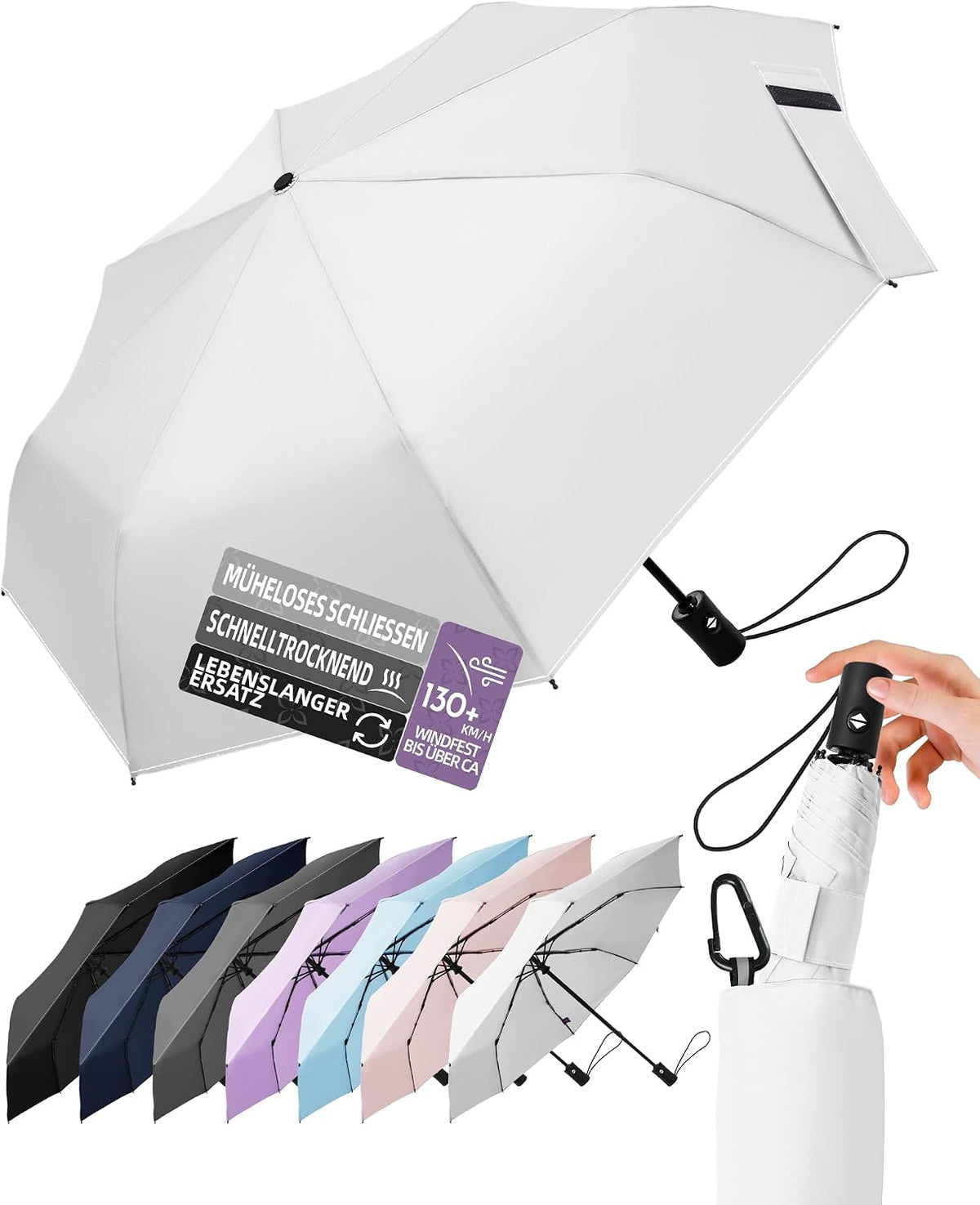 LILAC Regenschirm Klein Stabil Windfest